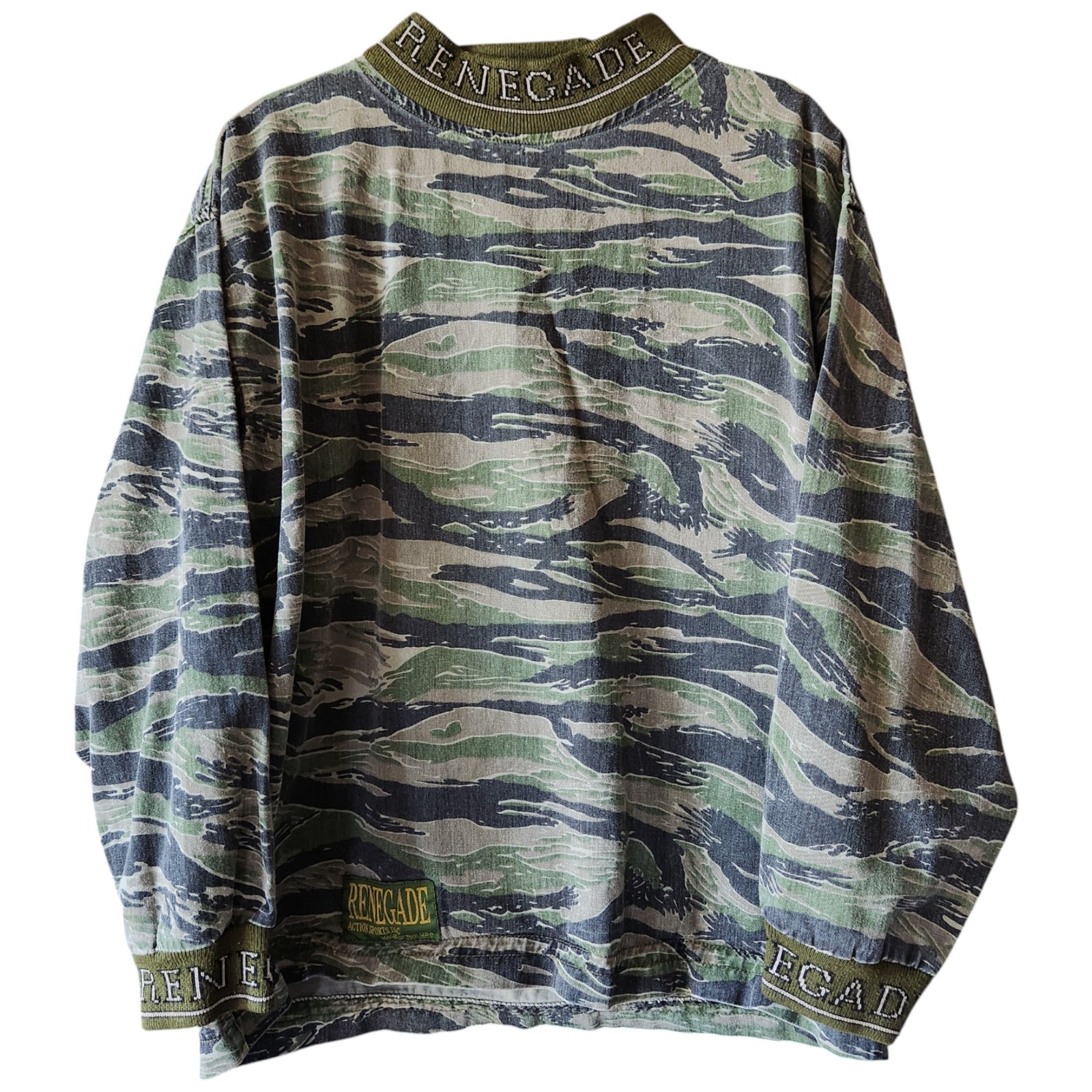 Vintage Renegade Action Sports Paintball Jersey Men\'s S Tiger Stripe Camo Shirt
