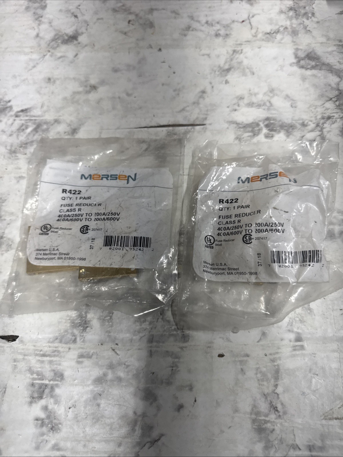 2x Mersen R422 Fuse Reducer Class R 400A to 200A 250/600V Rated ORIGINAL FAST 2x Mersen R422 Fuse Reducer Class R 400A to 200A 250/600V Rated ORIGINAL FAST