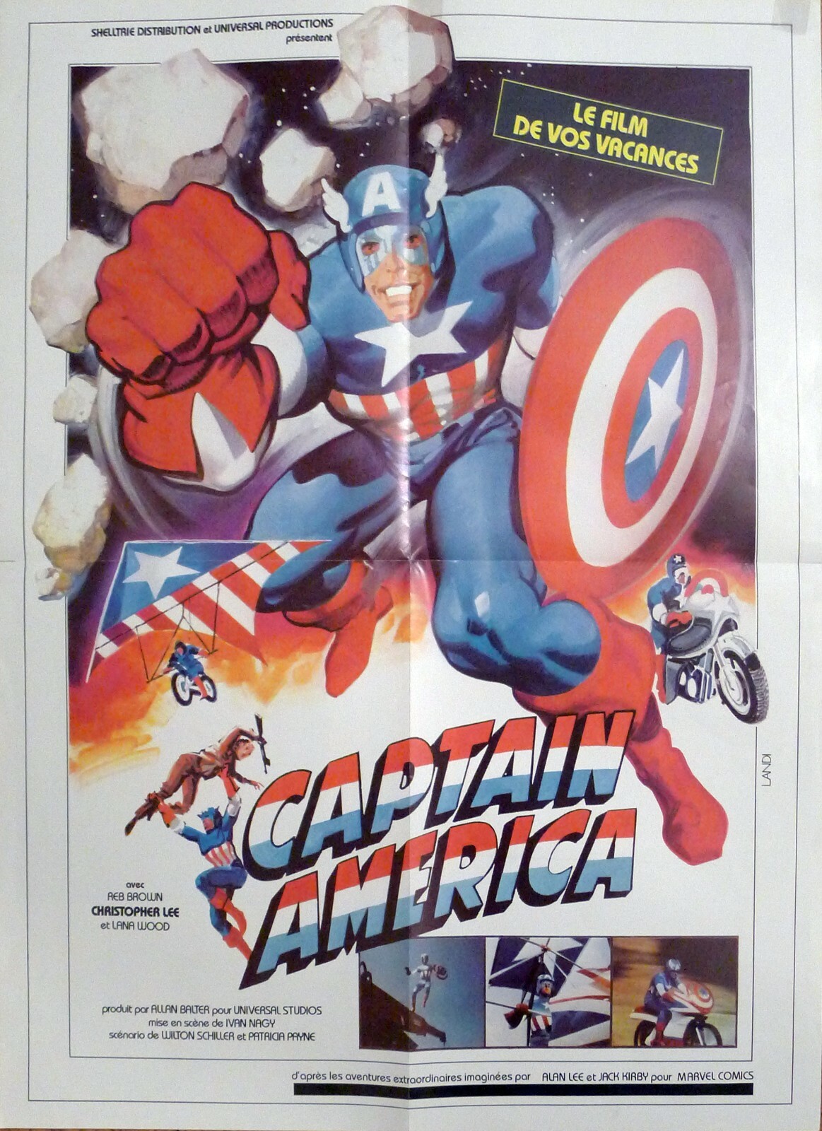CAPTAIN AMERICA II : DEATH TOO SOON - REB BROWN / MARVEL - ORIGINAL MOVIE POSTER