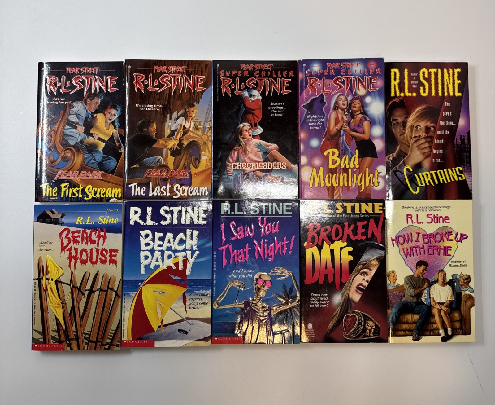 R.L. Stine Vintage Book Lot of 10 Paperbacks 1990’s Halloween Fear Street