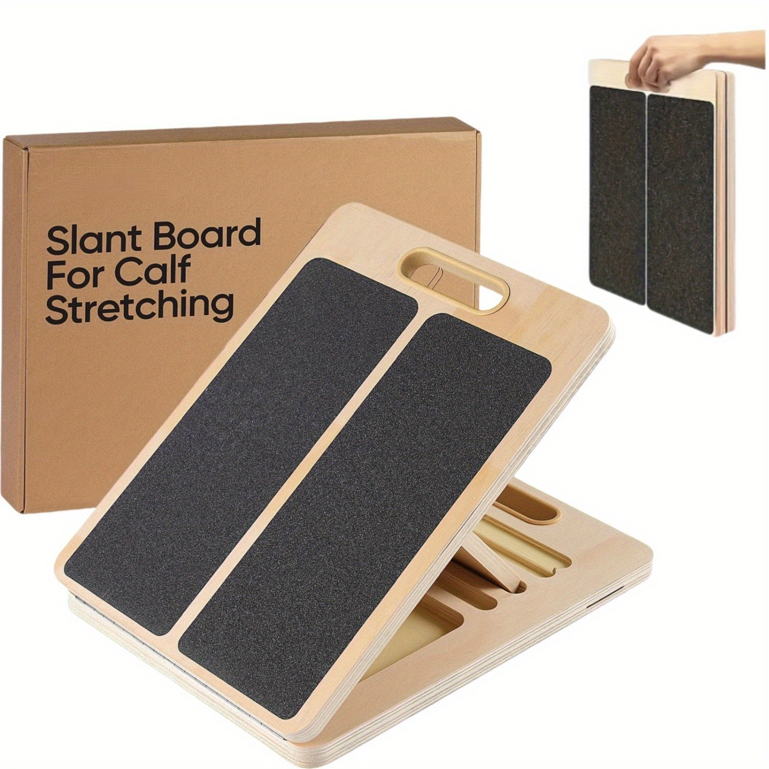 Adjustable Slant Board for Calf Stretching Wooden Incline Board 300LB AntiSlipHS Adjustable Slant Board for Calf Stretching Wooden Incline Board 300LB AntiSlipHS
