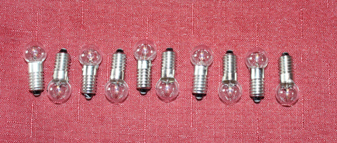 Ten (C6 (E10) 15v 5w replacement bulbs for various types of Christmas lights Ten (C6 (E10) 15v 5w replacement bulbs for various types of Christmas lights