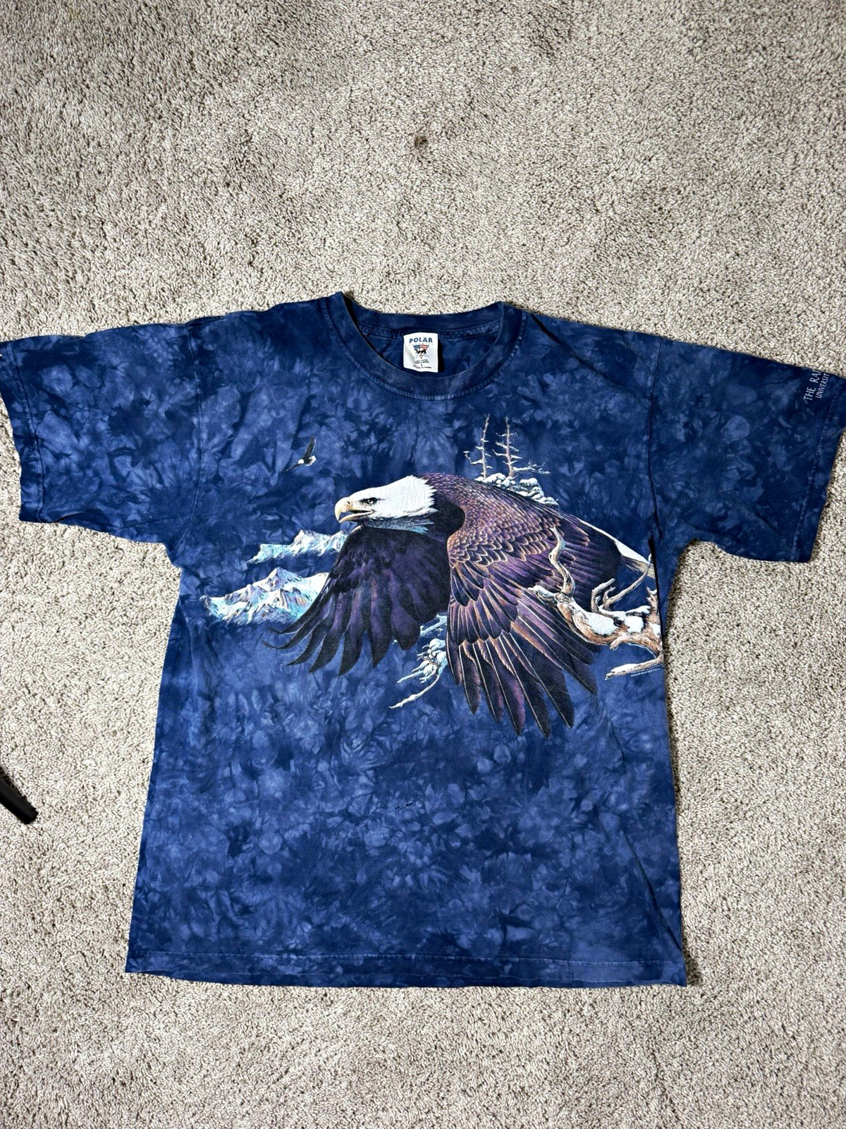 Vintage Polar Graphics Men’s L Blue Tie-Dye Bald Eagle Graphic Tee Crew Neck SS Vintage Polar Graphics Men’s L Blue Tie-Dye Bald Eagle Graphic Tee Crew Neck SS