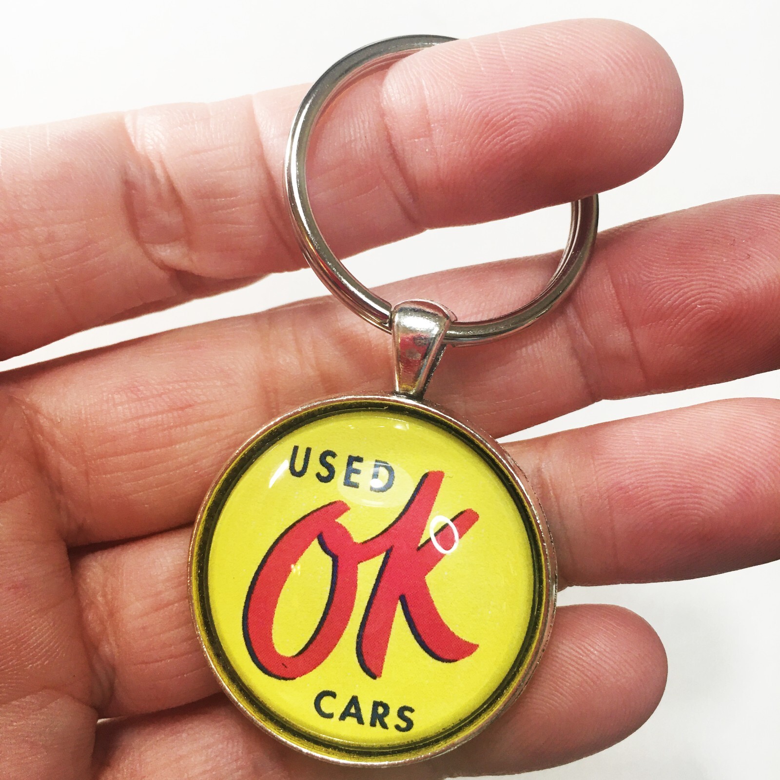 Vintage Chevy OK Used Cars Genuine Chevrolet Logo Keychain Reproduction