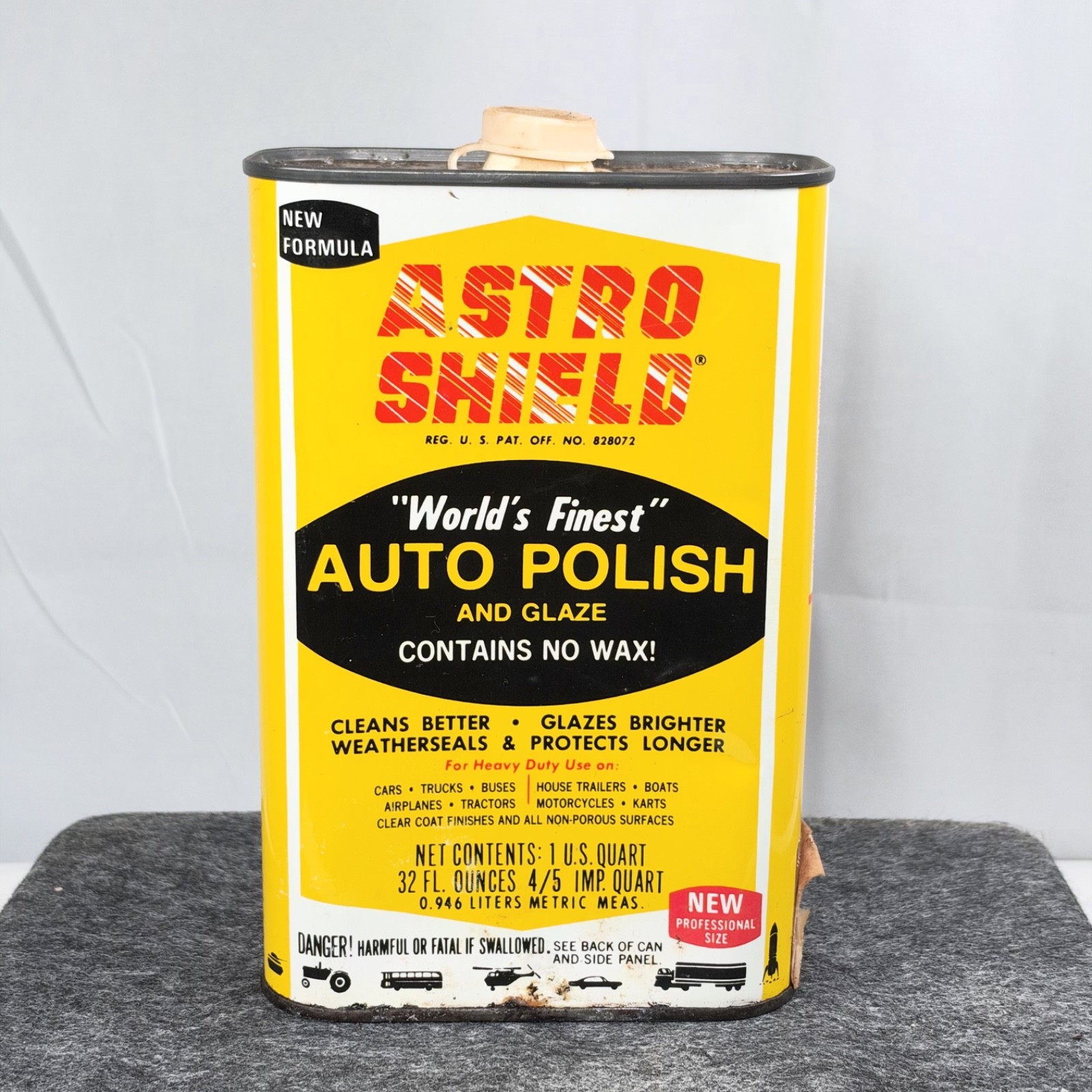 Vintage Astro Shield “Worlds Finest” Auto Polish And Glaze 32 Oz Metal Can / NEW Vintage Astro Shield “Worlds Finest” Auto Polish And Glaze 32 Oz Metal Can / NEW