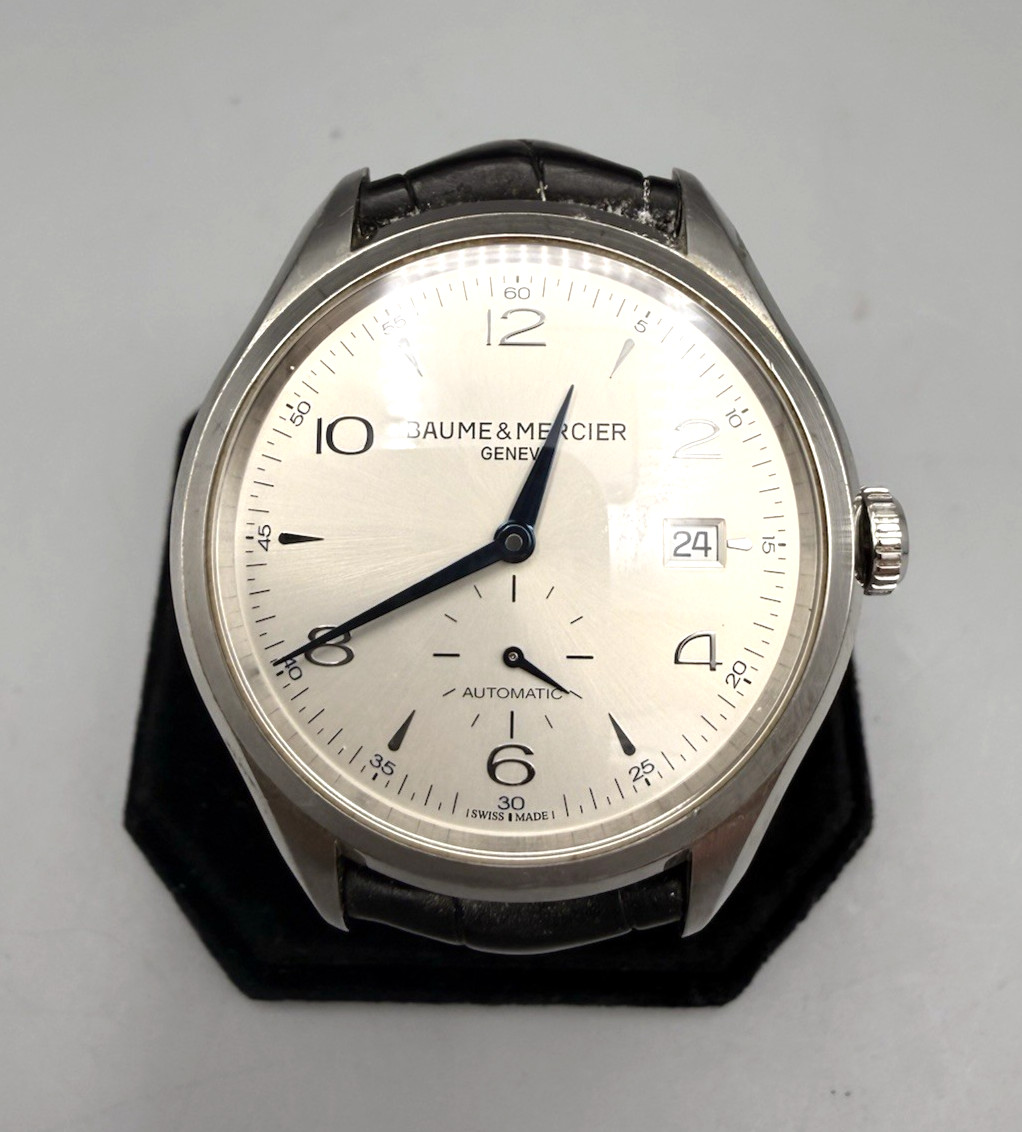 Baume & Mercier Clifton Silver Men\'s Watch Automatic Swiss Made *Pre-owned*