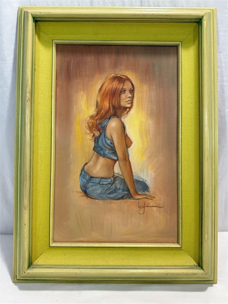 Vintage 1970's Leo Jansen ORIGINAL Nude Oil Painting