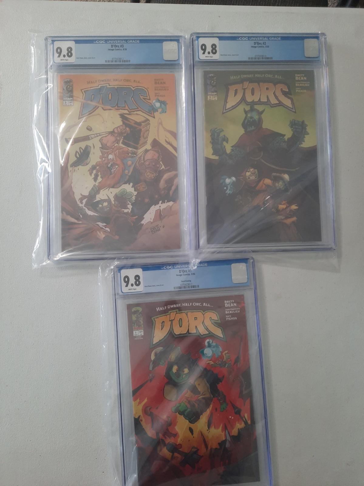 D'Orc Slab LOT 3x #1-3 CGC 9.8 Brett Bean McFarlane Image Comics Spawn Dorc D'Orc Slab LOT 3x #1-3 CGC 9.8 Brett Bean McFarlane Image Comics Spawn Dorc