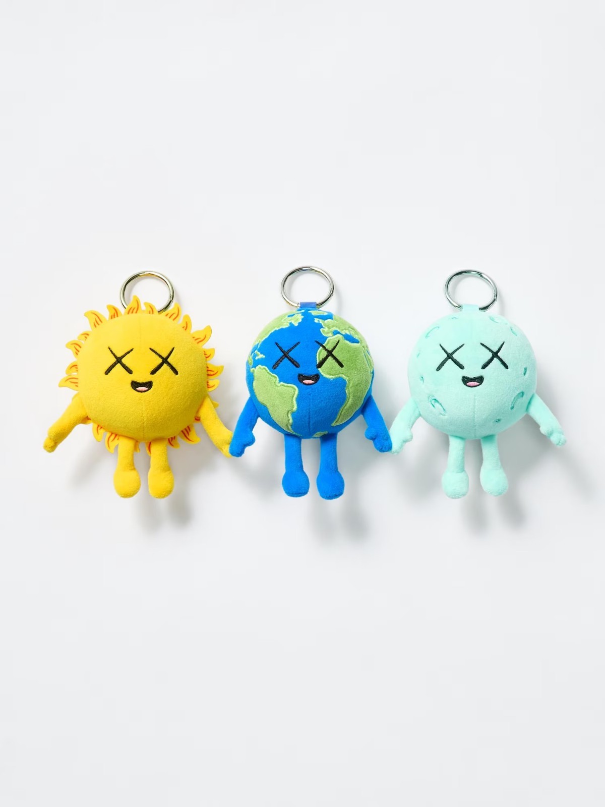 UNIQLO x KAWS UNIVERSE Earth, Moon, Sun Charm Set of 3 Release Sep 14