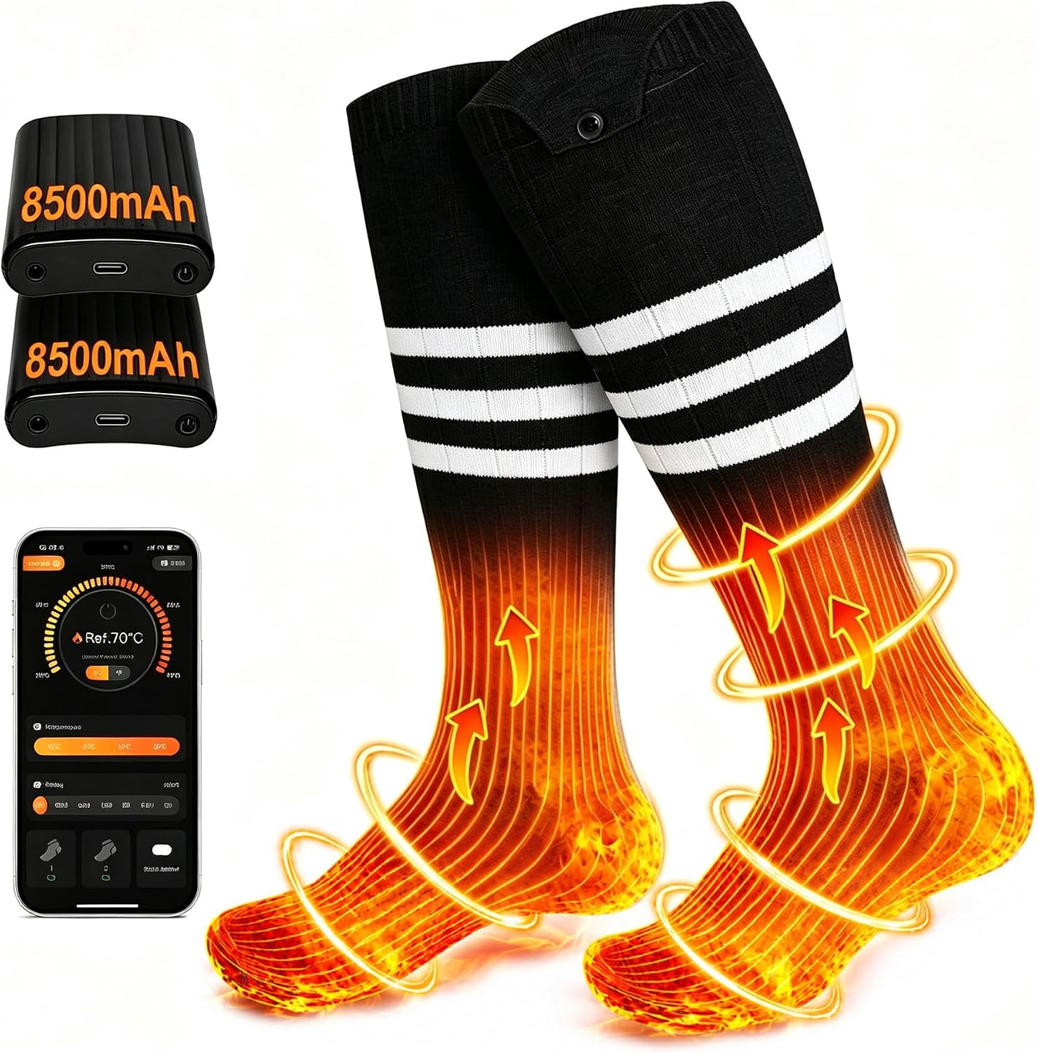Heated Socks, Electric Heated Socks for Men Women with APP Control Heated Socks, Electric Heated Socks for Men Women with APP Control