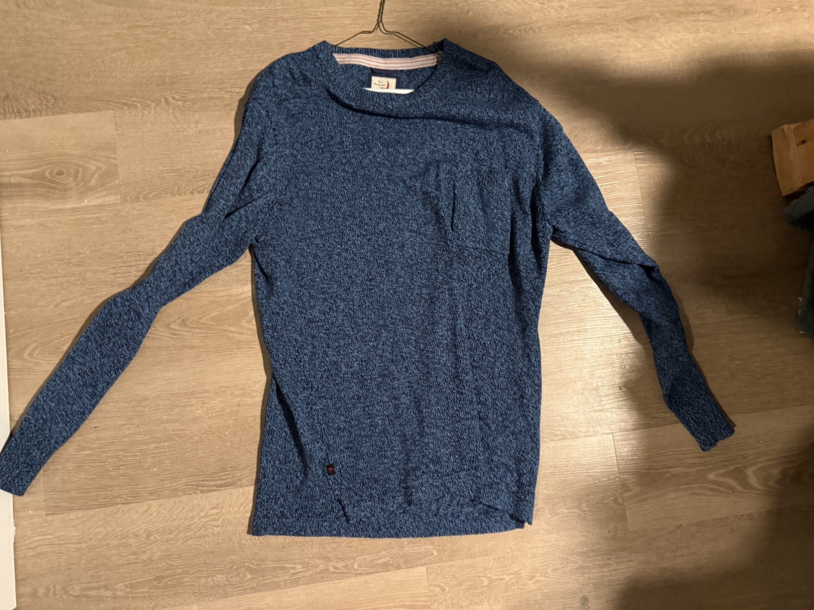 RELWEN Huckberry Men’s L Blue/Black Marked Knit Cotton/Linen Sweater Pocket RELWEN Huckberry Men’s L Blue/Black Marked Knit Cotton/Linen Sweater Pocket
