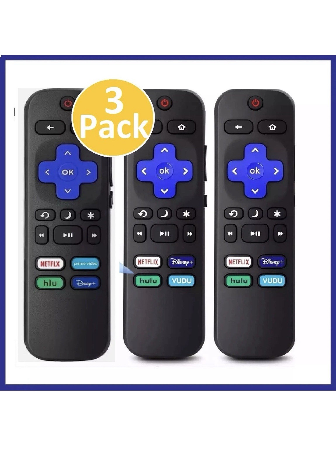 { 3 x pack } Remote Control control only for Roku TV- US SELLER { 3 x pack } Remote Control control only for Roku TV- US SELLER