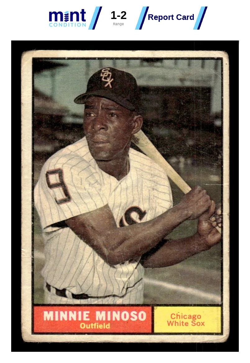 1961 TOPPS MINNIE MINOSO 380 GOOD MCG 2 BASEBALL CHICAGO WHITE SOX 1961 TOPPS MINNIE MINOSO 380 GOOD MCG 2 BASEBALL CHICAGO WHITE SOX