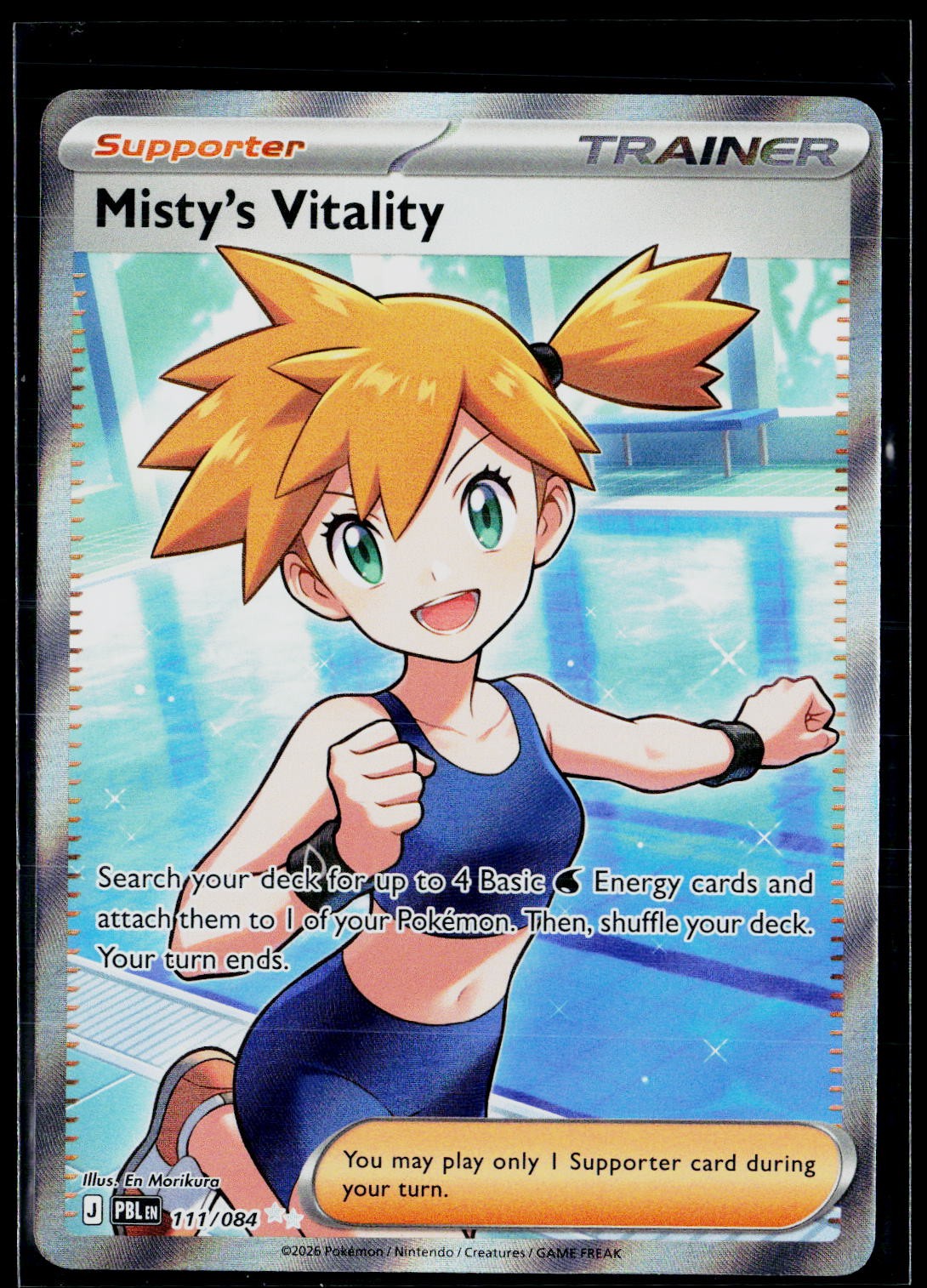 Misty's Vitality 111/084 Ultra Rare Pitch Black Pokemon Holo Lightly Played Misty's Vitality 111/084 Ultra Rare Pitch Black Pokemon Holo Lightly Played