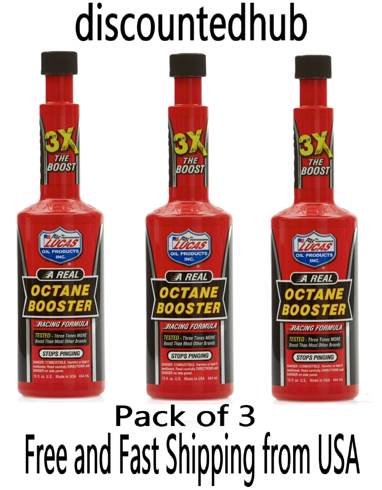 Lucas Oil 10026 Octane Booster Fuel System Additive 15-Ounce each-- Pack of 3