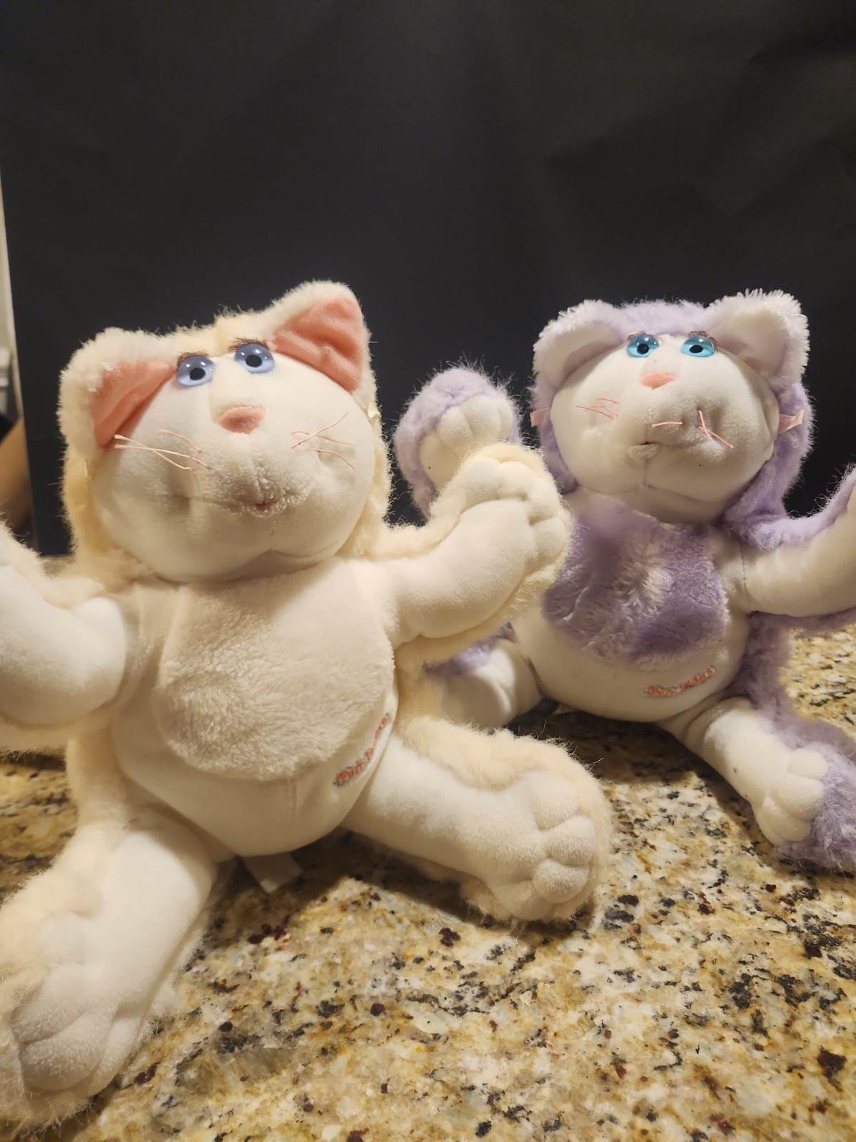 Vintage 1987 Fisher Price Purr-Tenders Plush Lot of 2 Cat Stuffed Animals 80s