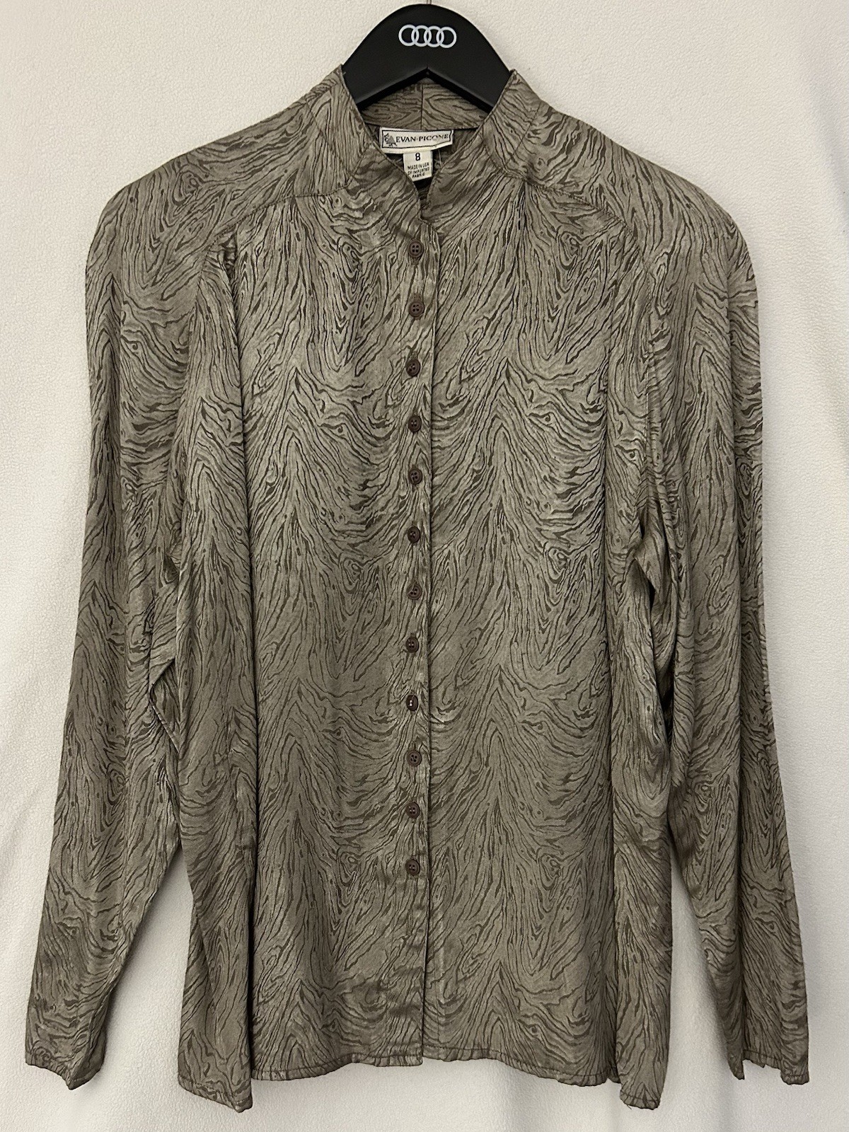 Vintage Evan Picone 100% Silk Made In USA Liquid Gold Pattern Sz 8 Vintage Evan Picone 100% Silk Made In USA Liquid Gold Pattern Sz 8