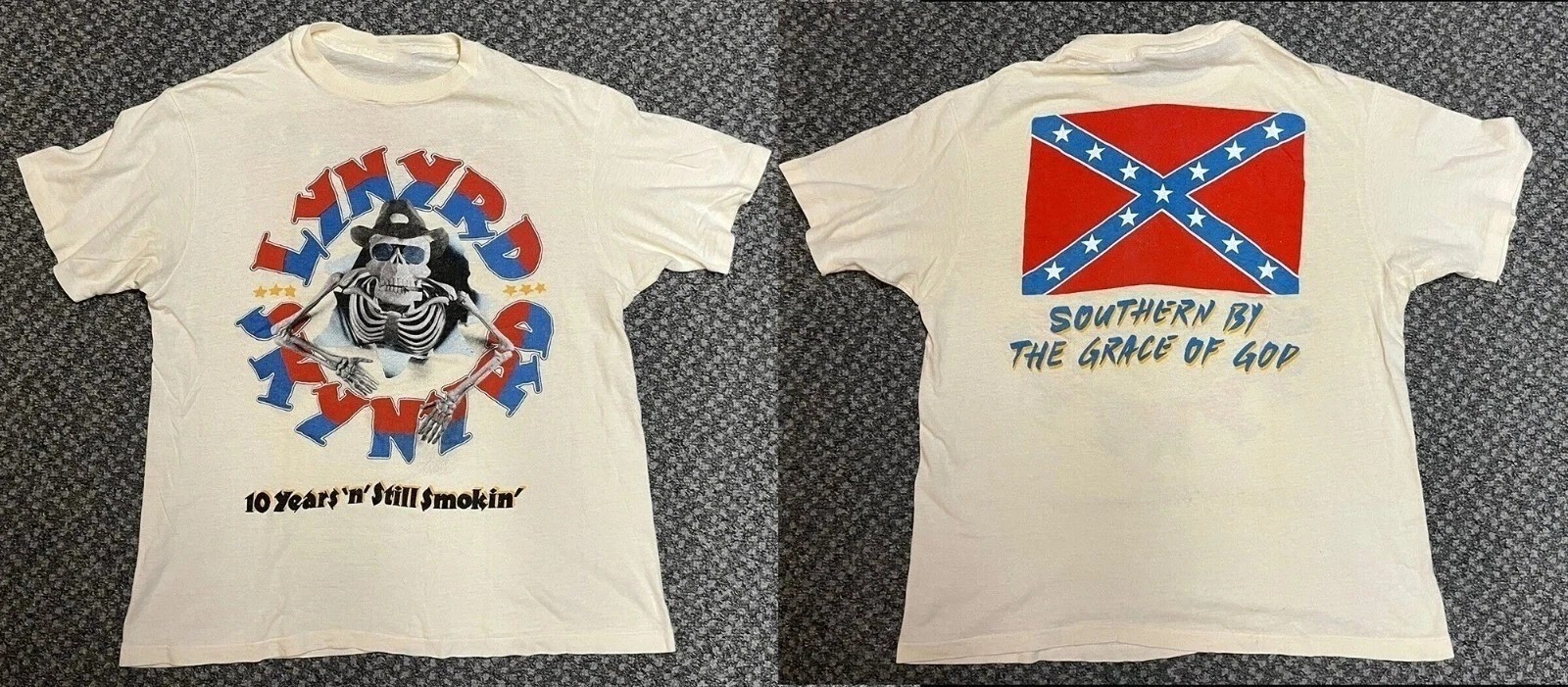 2 sides Lynyrd Skynyrd Tour Shirt Concert 1988 White T-Shirt