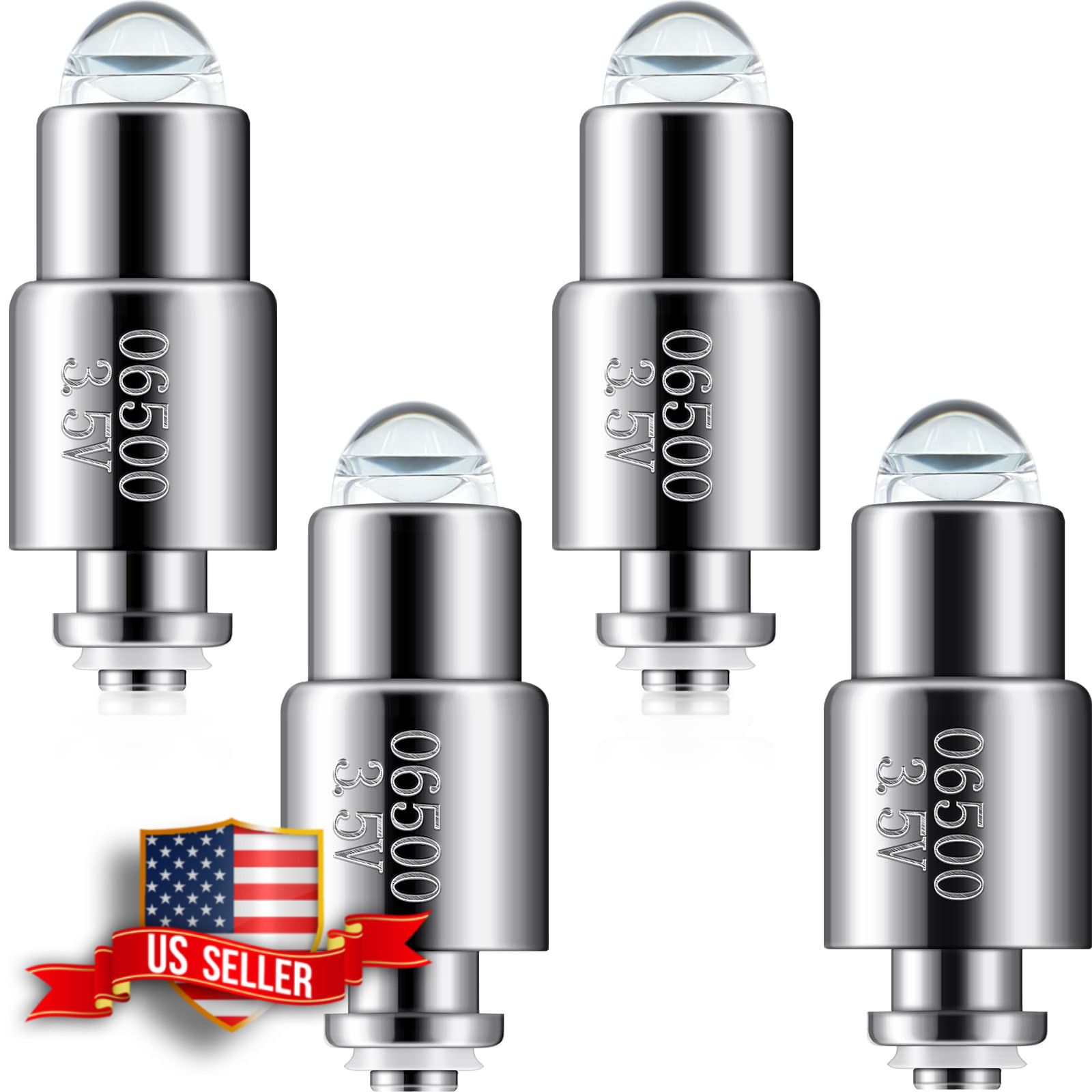 Funtery 4 Pack Halogen Replacement Bulbs for Welch Allyn Otoscope Lamp