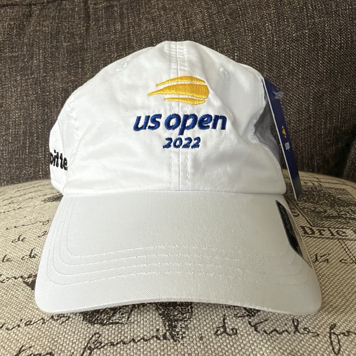 US Open 2022 Ahead Tennis Hat White Embroidered Cap Classic Fit Lightweight NWT