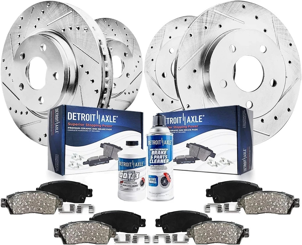 Detroit Axle - Brake Kit for 2016-2021 Honda Civic, Drilled and Slotted Disc Bra