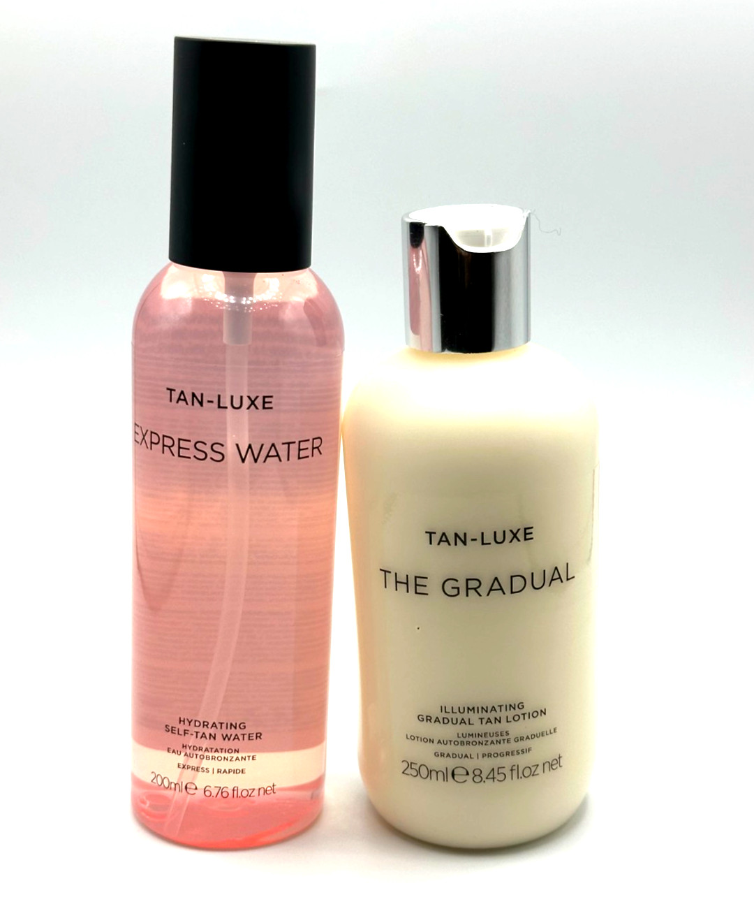 2 Piece Set Tan Luxe Express Water & The Gradual Tan Lotion 6.76 oz / 8.45 oz 2 Piece Set Tan Luxe Express Water & The Gradual Tan Lotion 6.76 oz / 8.45 oz