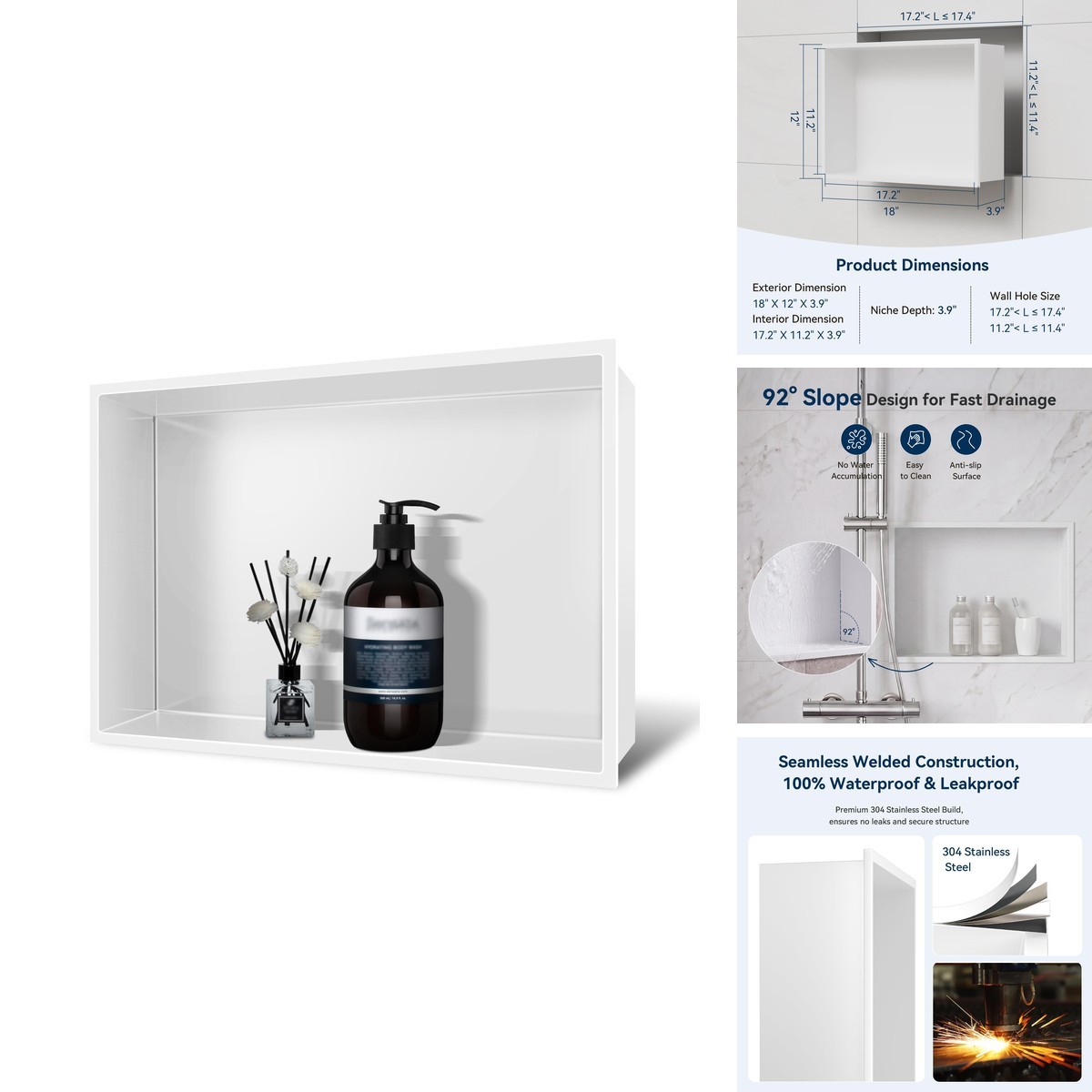 BATHFINESSE Shower Niche 18\ BATHFINESSE Shower Niche 18\