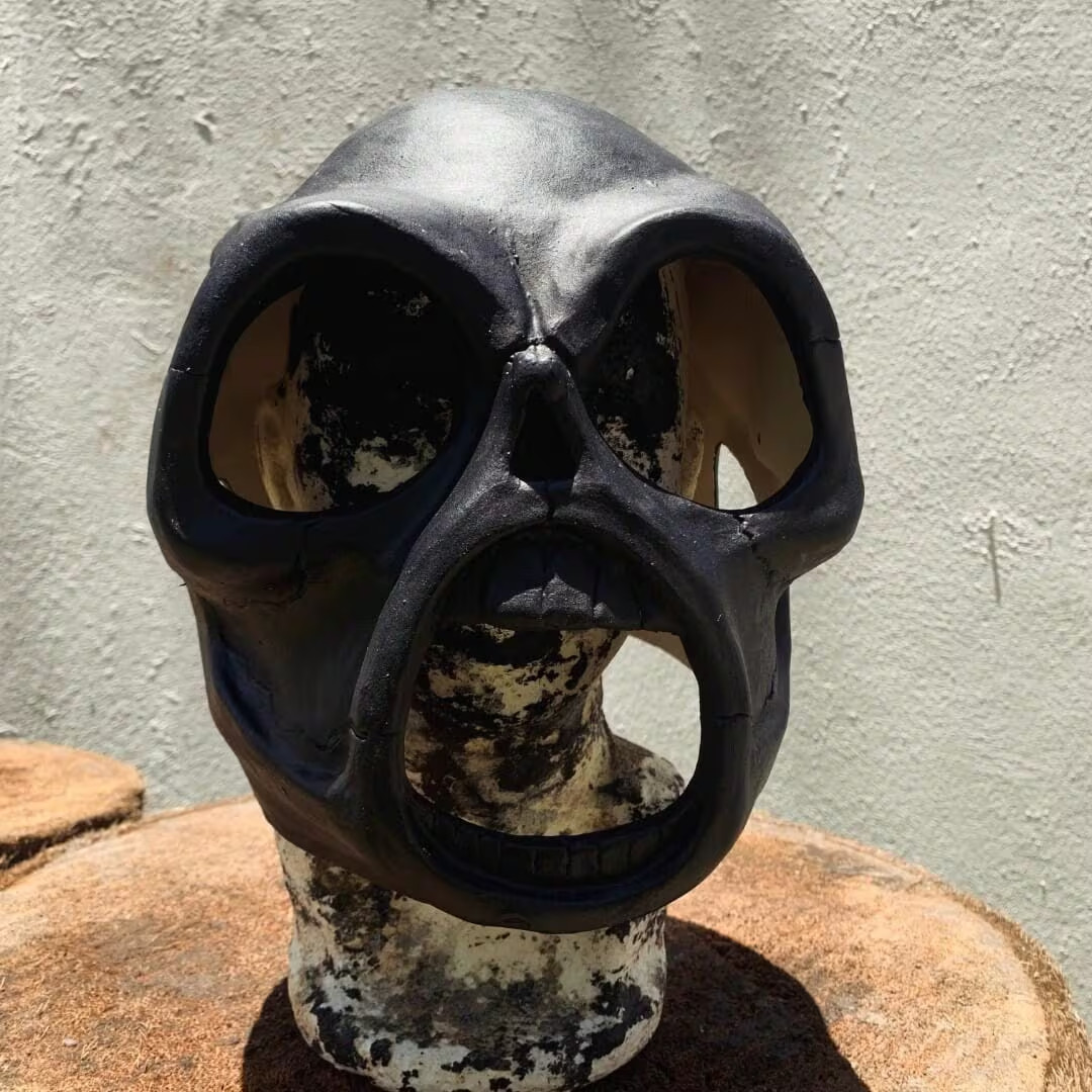 slipknot style iowa sid ALL black skull mask rock metal halloween prop 1999