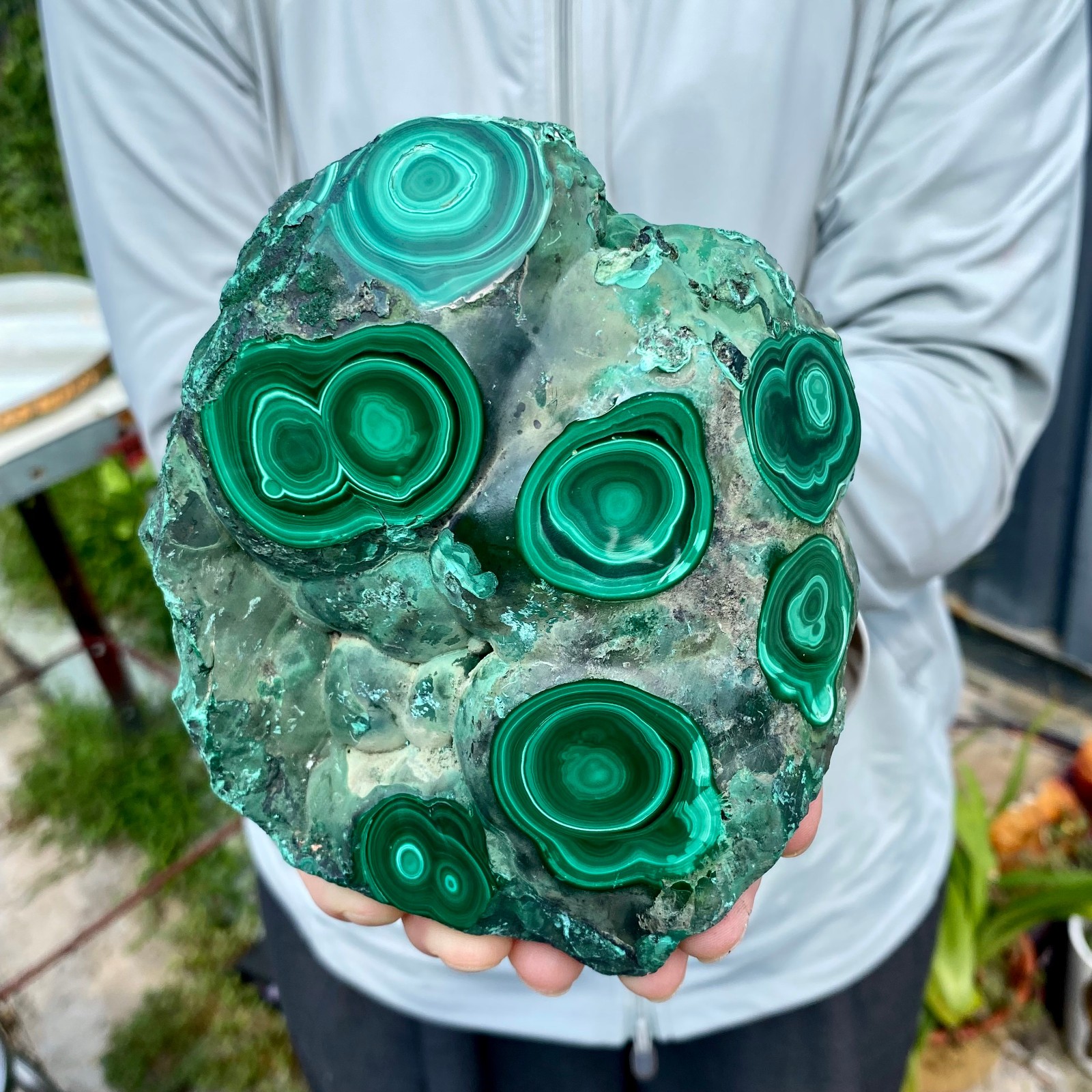 3.04LB Natural Glossy Malachite Cat Eye Quartz Crystal Mineral Specimen Gemstone