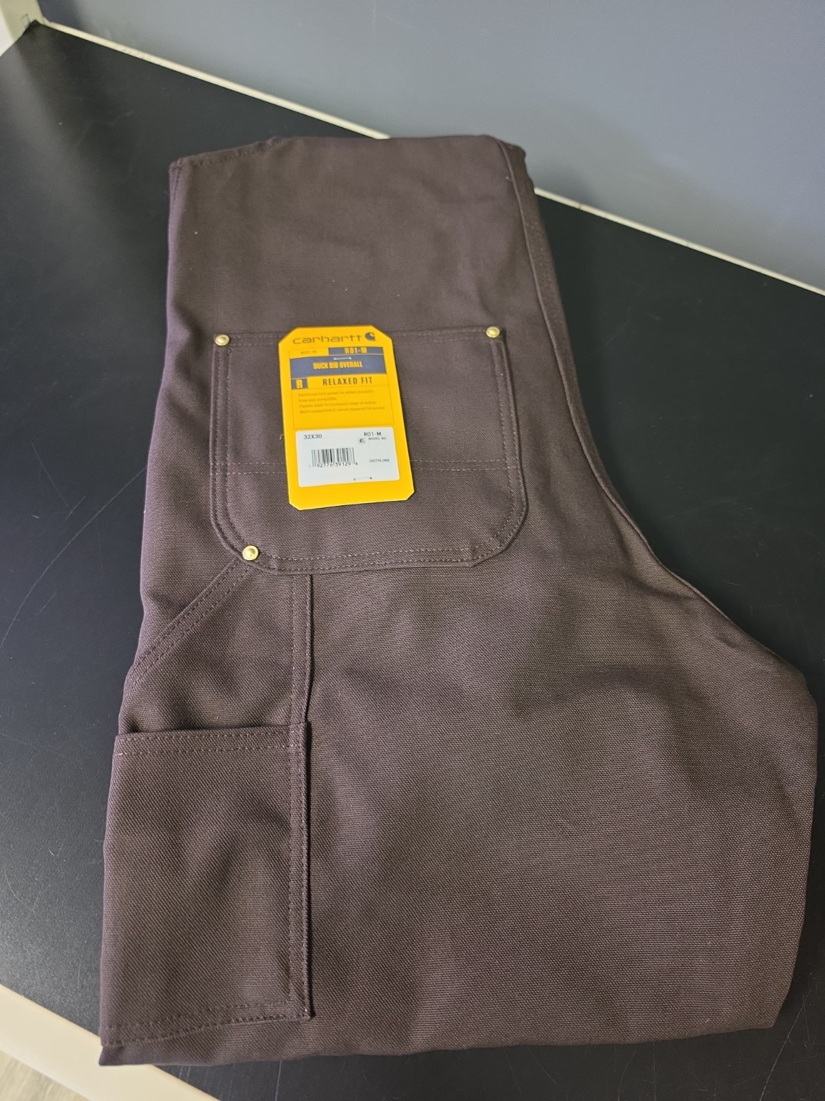 CARHARTT ICONIC R01-M DUCK BIB OVERALL: DARK BROWN: NEW WITH TAGS: SIZE 32X30 CARHARTT ICONIC R01-M DUCK BIB OVERALL: DARK BROWN: NEW WITH TAGS: SIZE 32X30