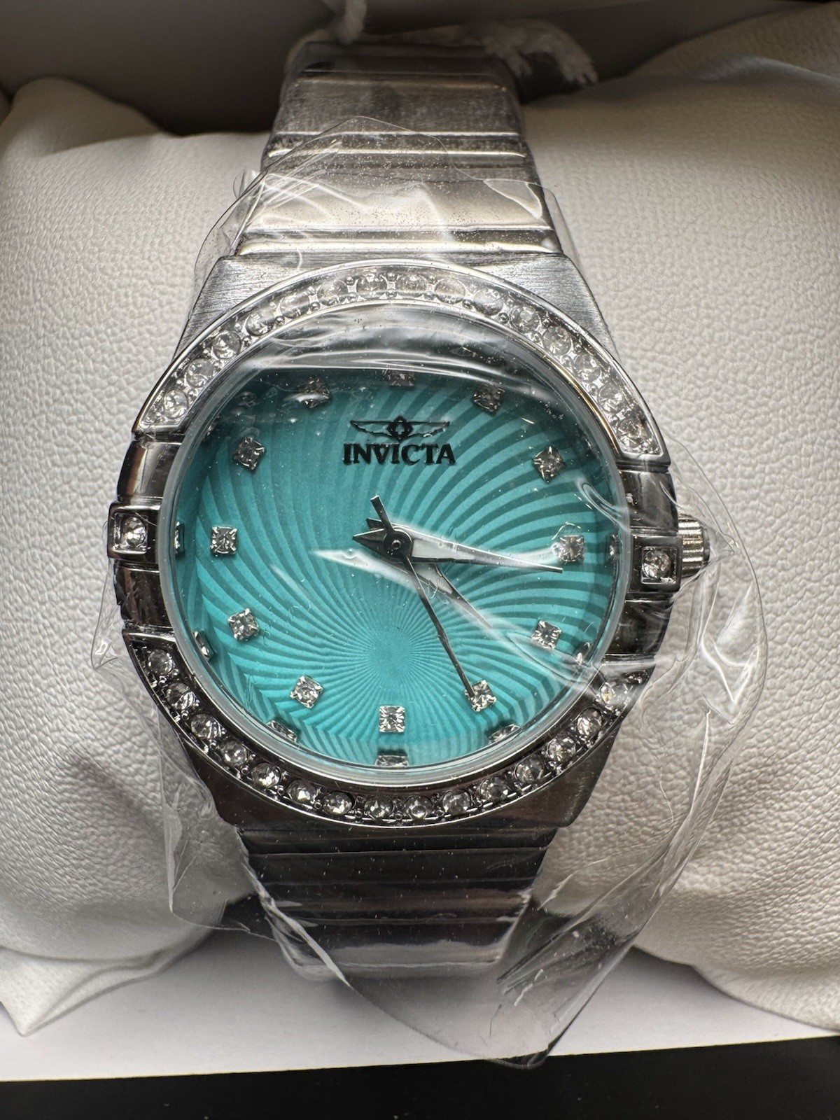 Invicta Angel Glintia 70263 Womens Blue Dial Silver Tone Quartz Watch New In Box