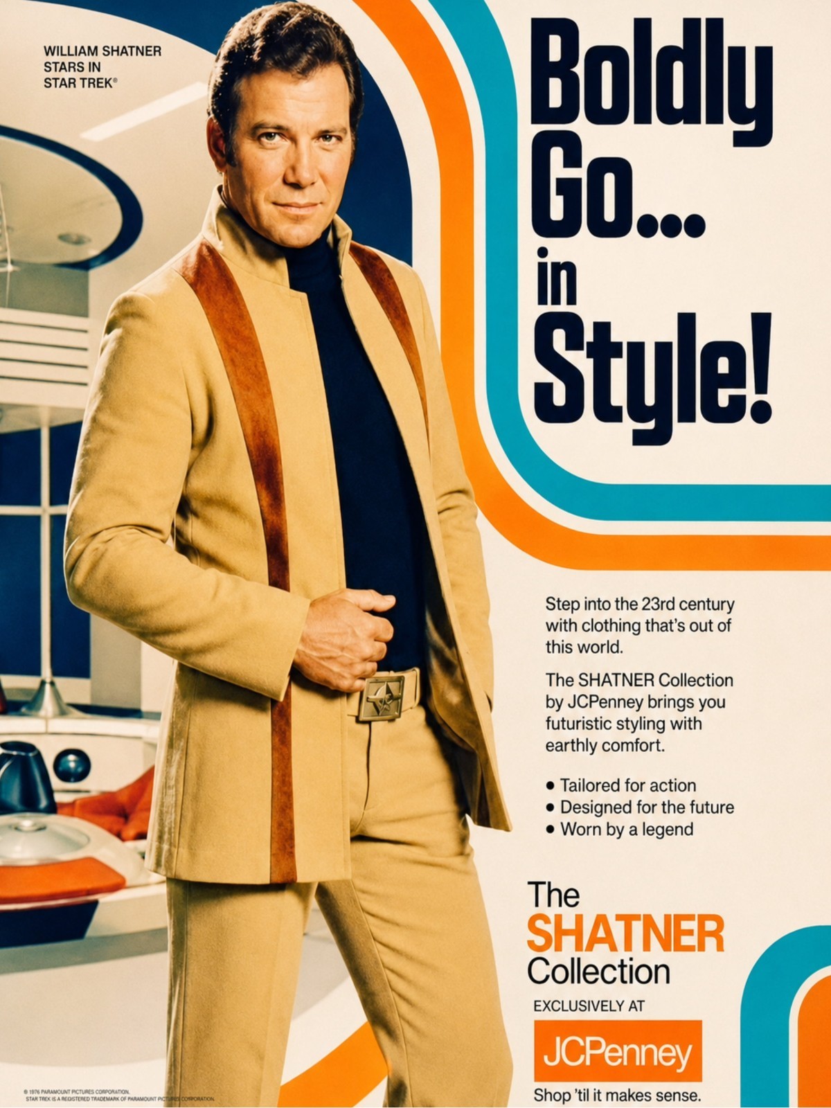 1976 William Shatner JC Penney Ad 18x24 Poster Retro Advertising Print