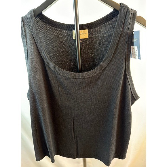 Universal Thread Womens Ribbed Tank Top Black Scoop Neck Sleeveless 2X NWT