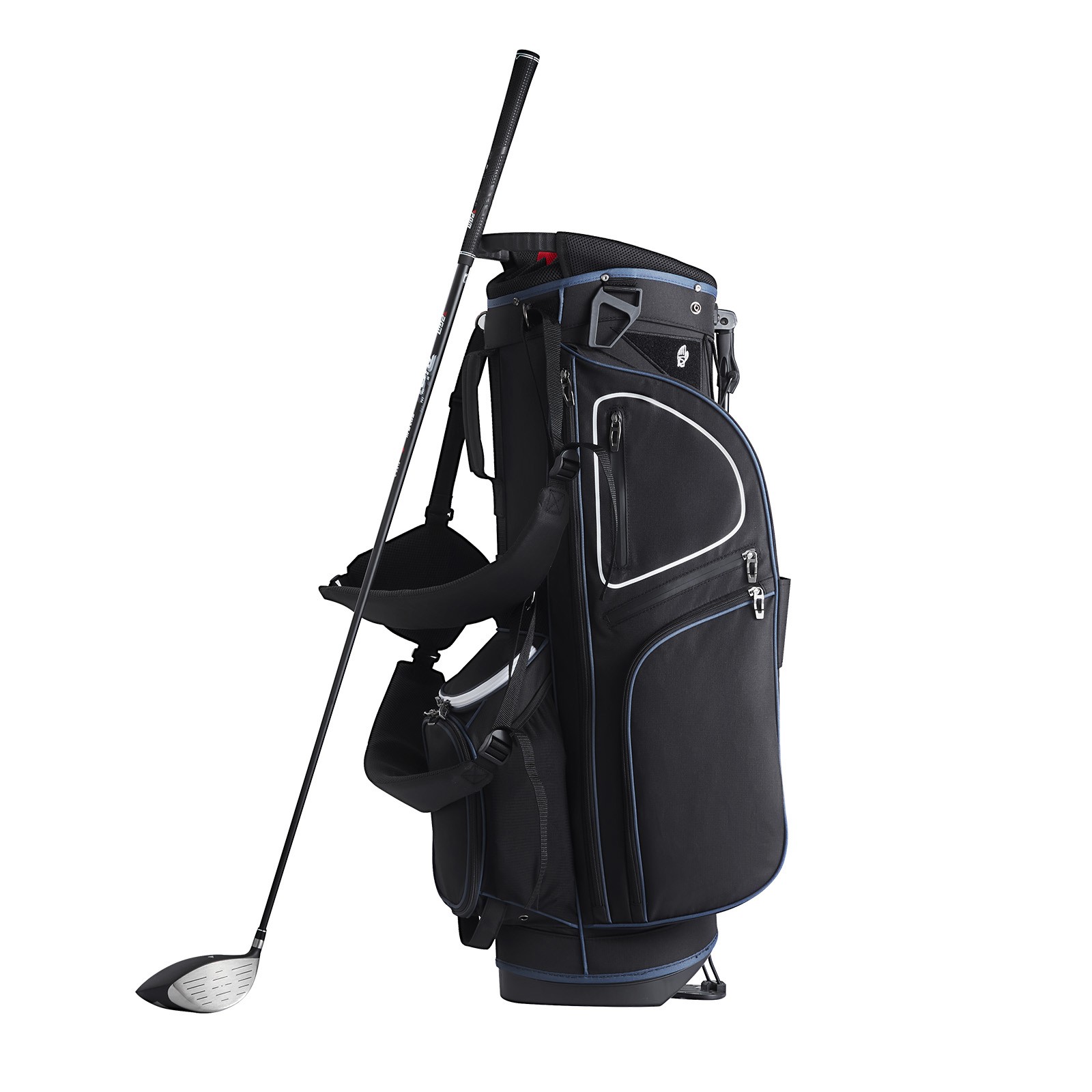 Uimoso 35” Golf Cart Bag with 14-Way Divider Top and Storage Pockets,Black White
