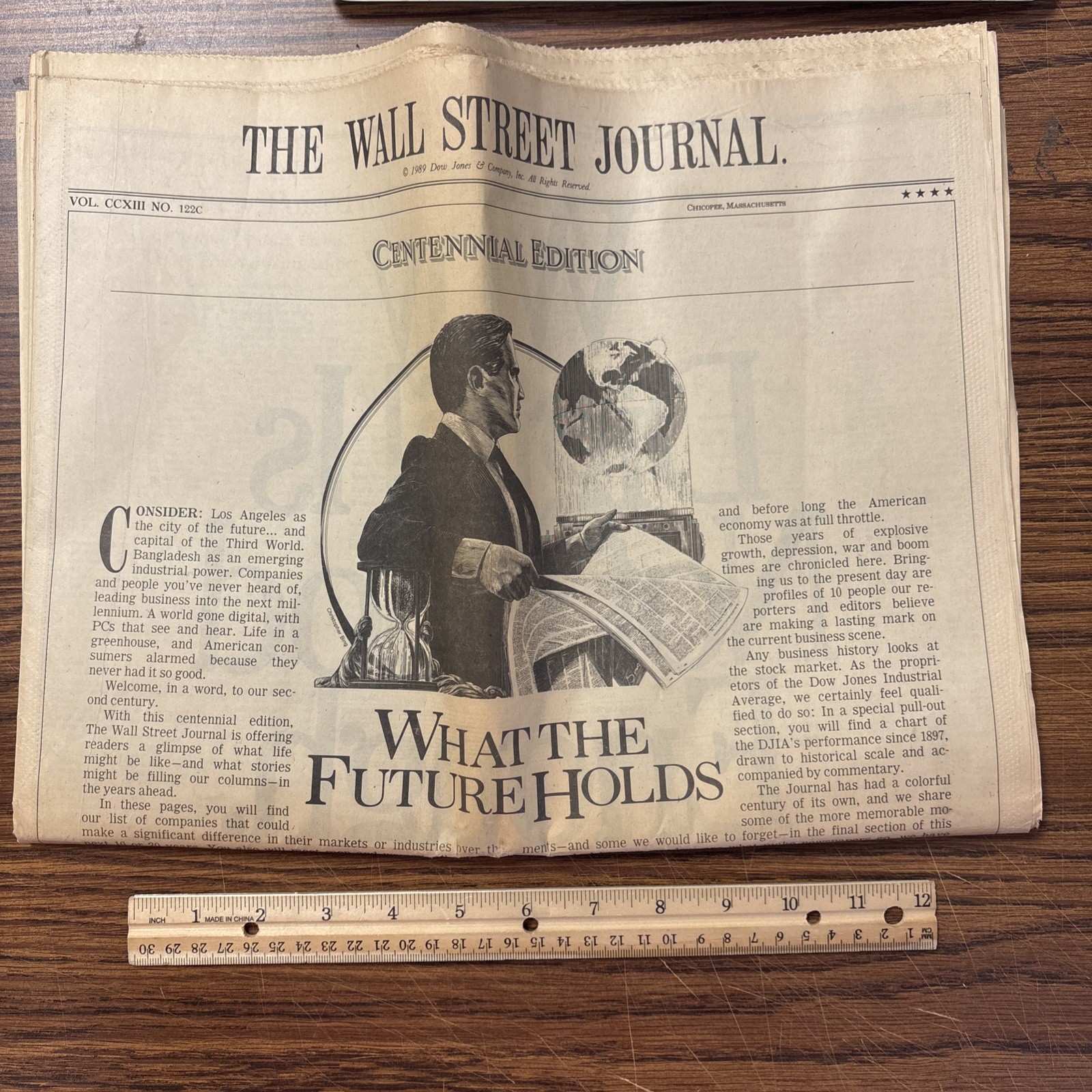 The Wall Street Journal Centennial Edition 1989 Chicopee Massachusetts Dow Jones