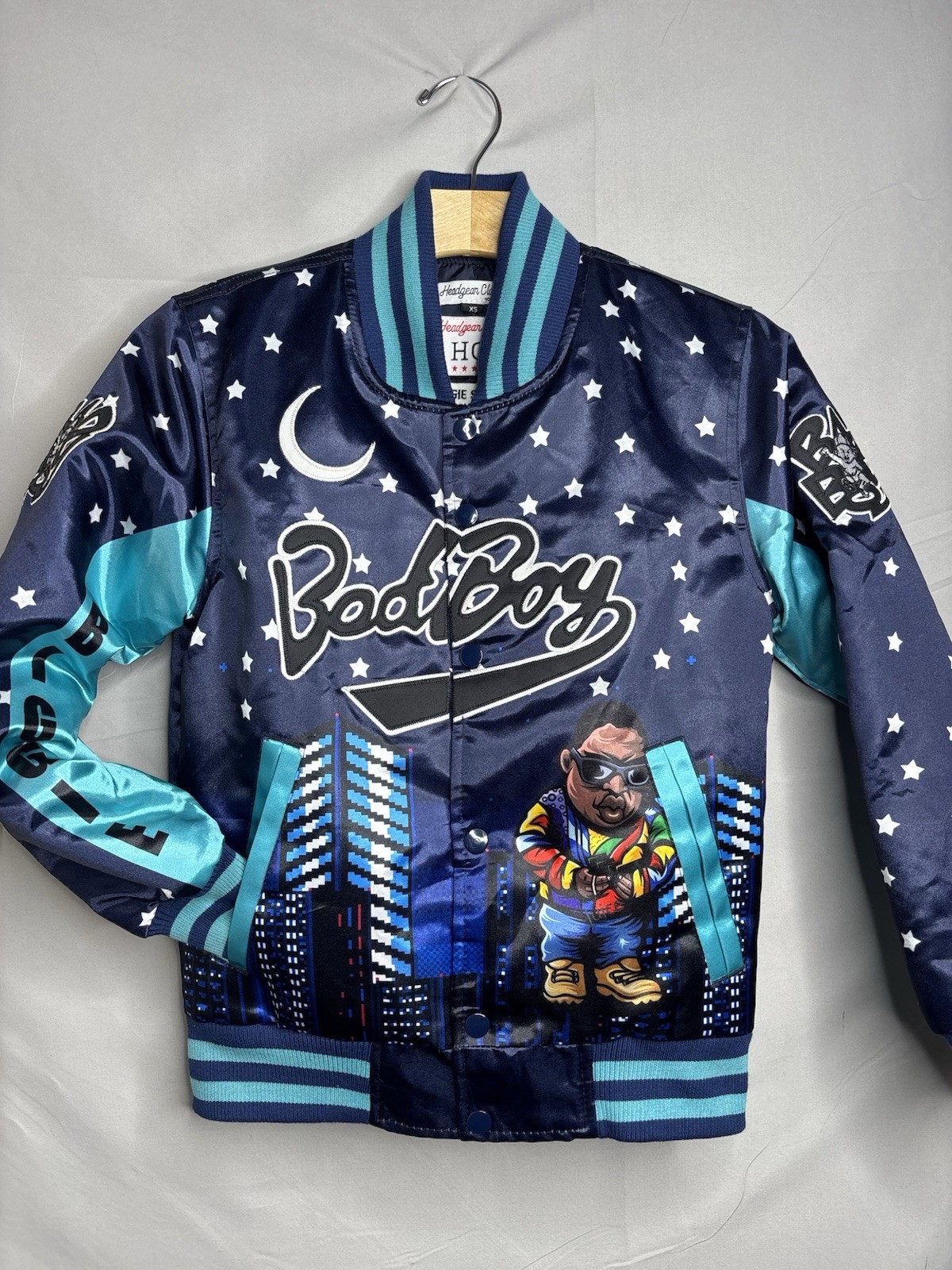 Biggie Smalls Bad Boy Records Headgear Classics Kids XS 90s Satin PUFFY Jacket