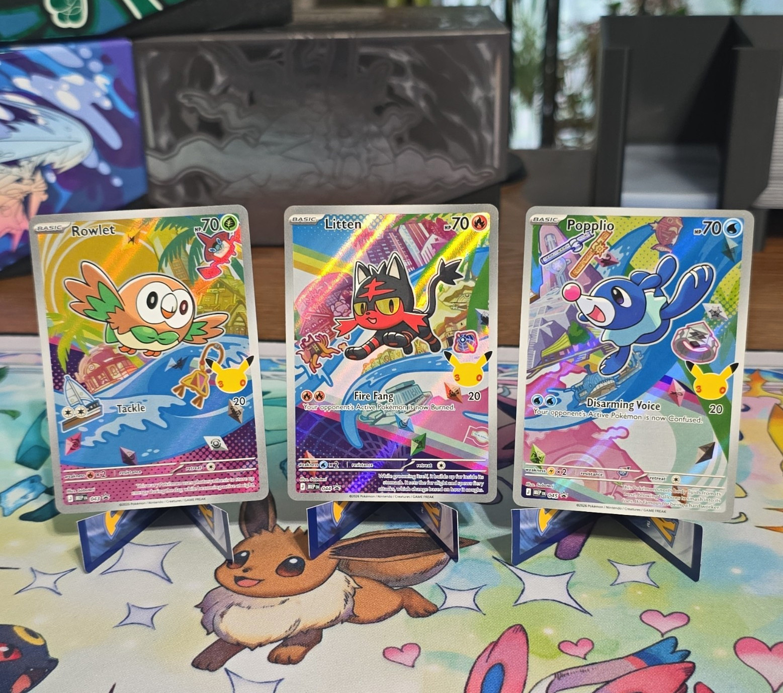 Pokémon TCG First Partner Series 1 Rowlet, Litten, and Popplio 3 Card Set NM