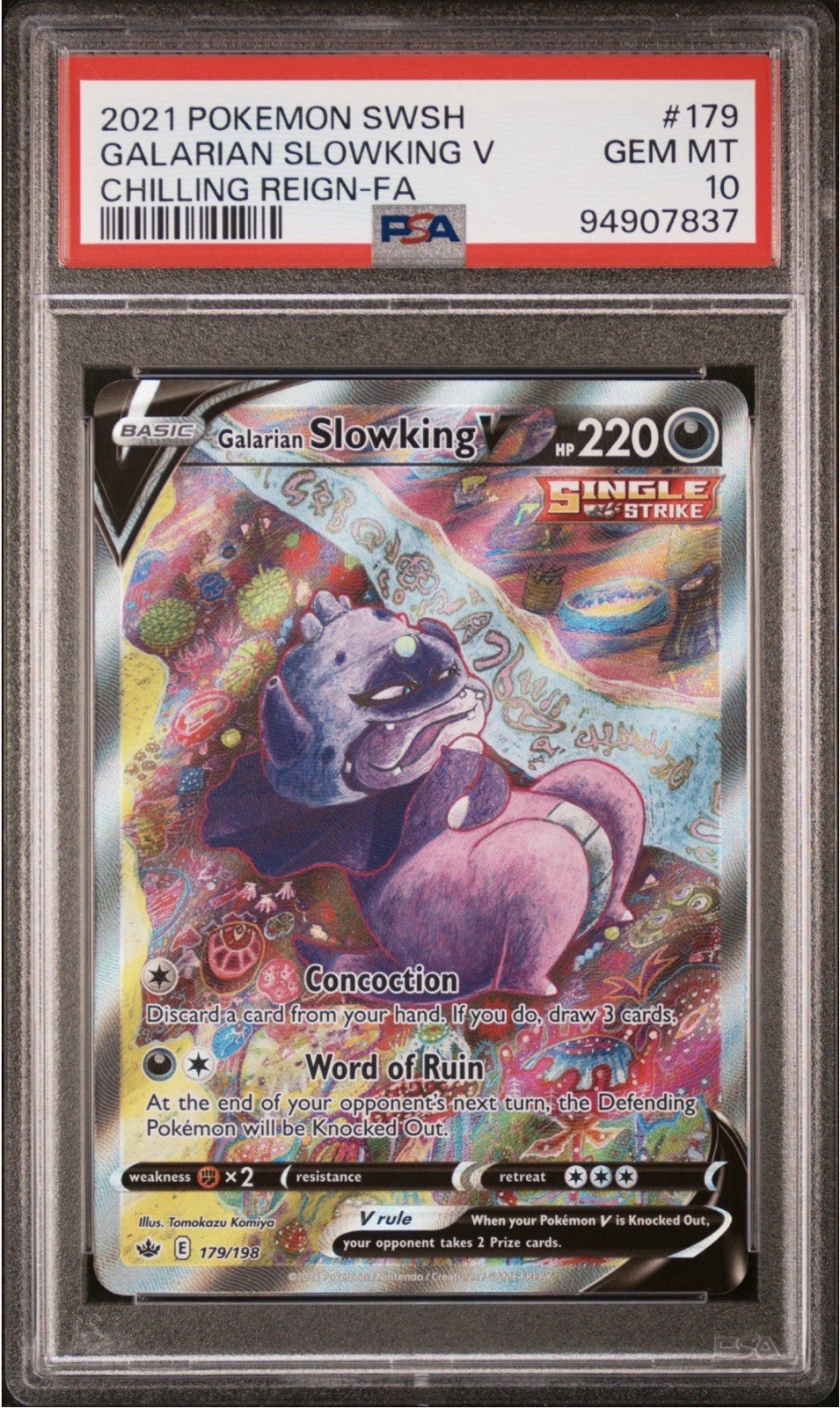 2021 POKEMON SWORD & SHIELD CHILLING REIGN FULL ART/GALARIAN SLOWKING V PSA 10 2021 POKEMON SWORD & SHIELD CHILLING REIGN FULL ART/GALARIAN SLOWKING V PSA 10