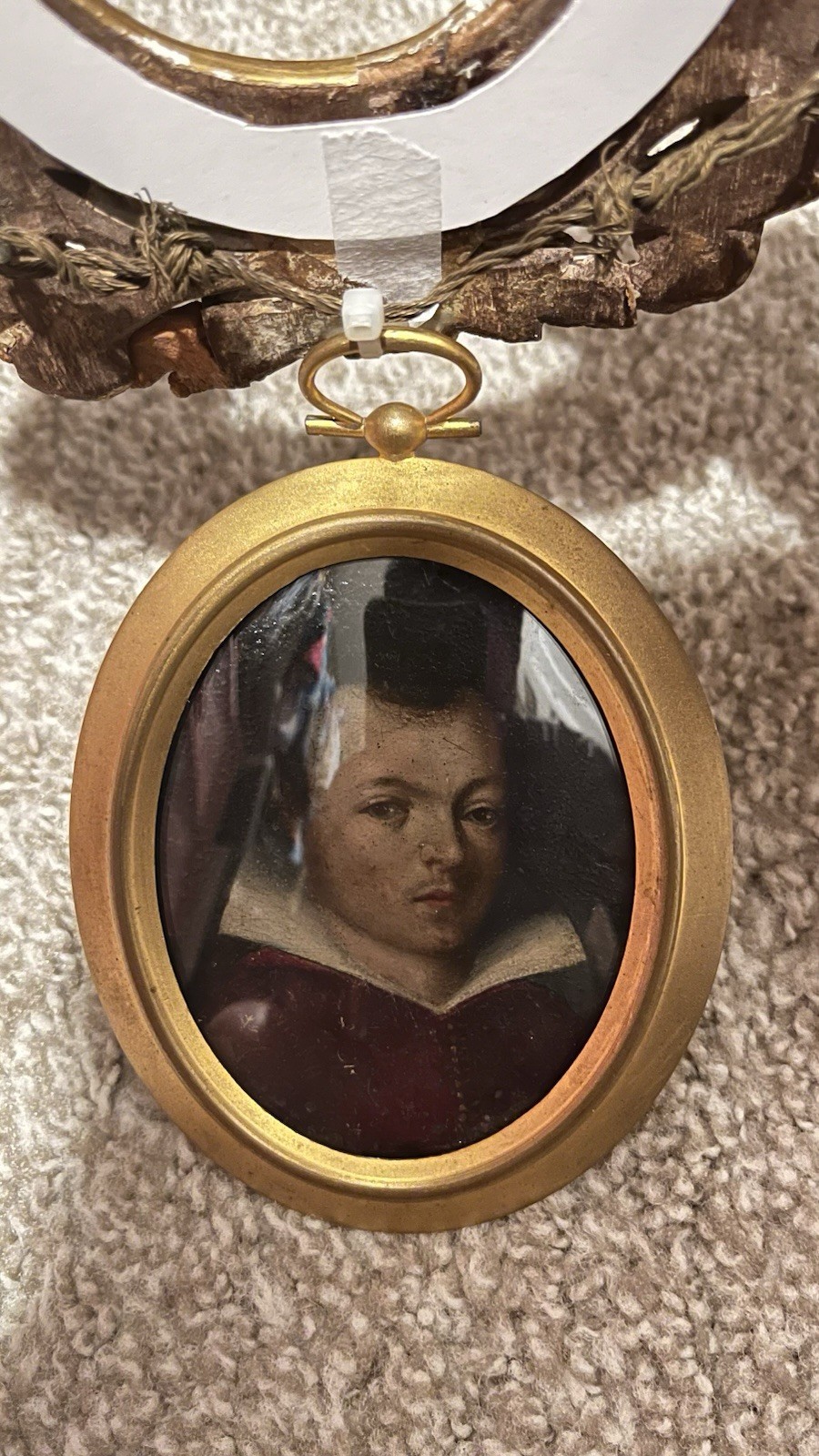 Antique 17th Century Miniature Portrait On Copper Art Painting Dutch