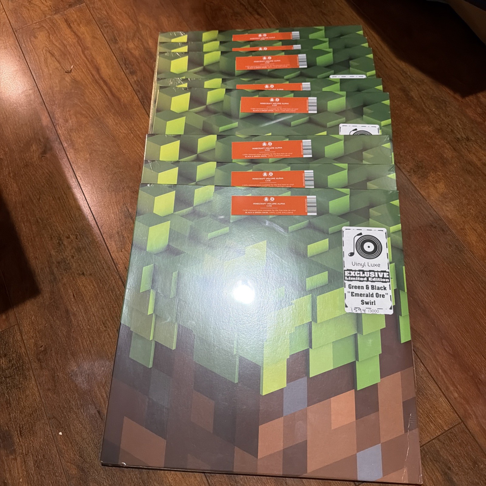 C418 - Minecraft Volume Alpha Green Black Emerald Ore Swirl Vinyl /3000 New C418 - Minecraft Volume Alpha Green Black Emerald Ore Swirl Vinyl /3000 New