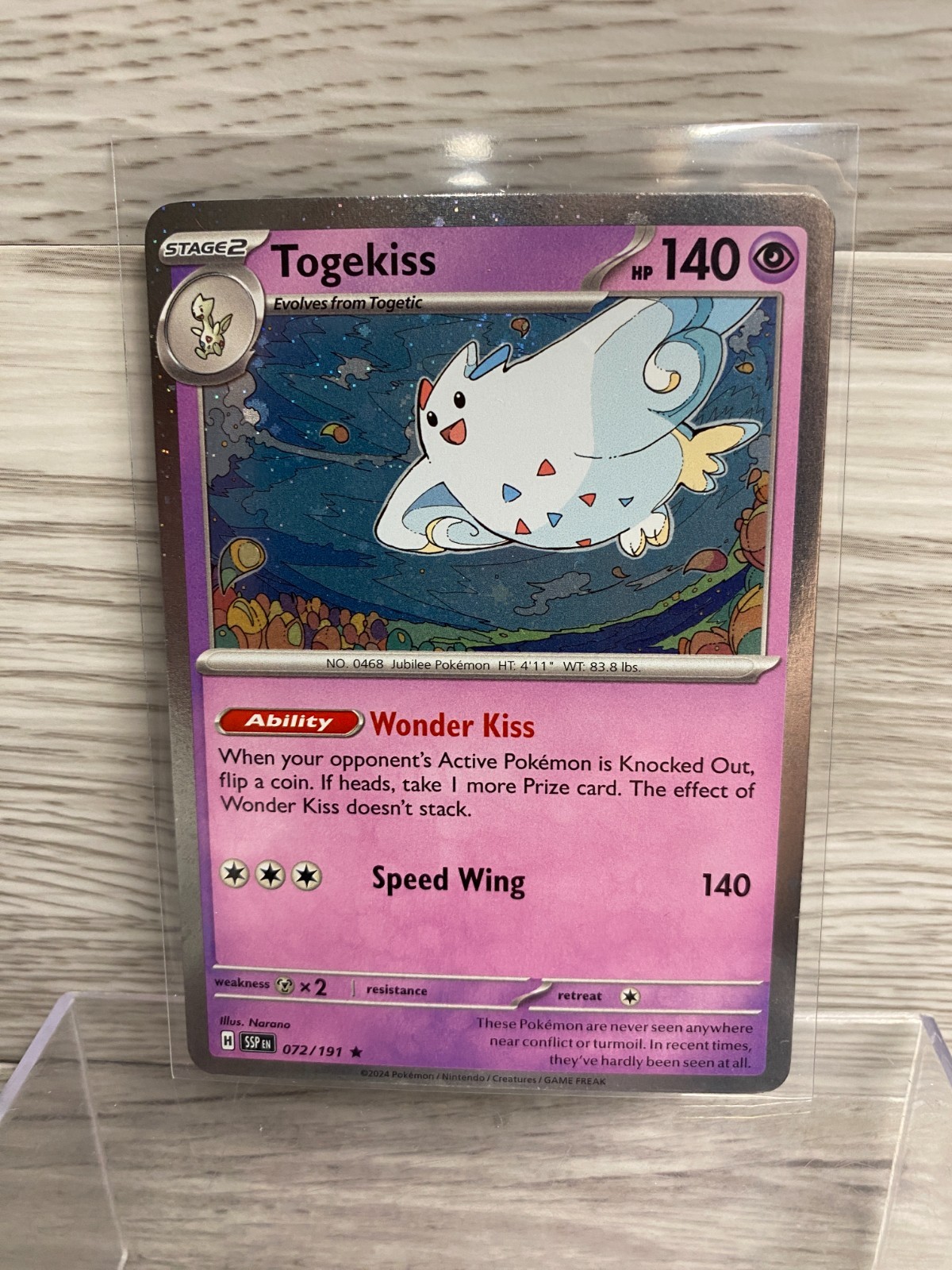 Pokemon - Togekiss 072/191 Cosmos Holo Surging Sparks Sparkle NM