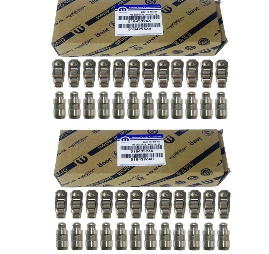 48pcs OEM Rocker Arms 5184296AH & Valve Lifters 5184332AA For Chrysler Dodge Ram