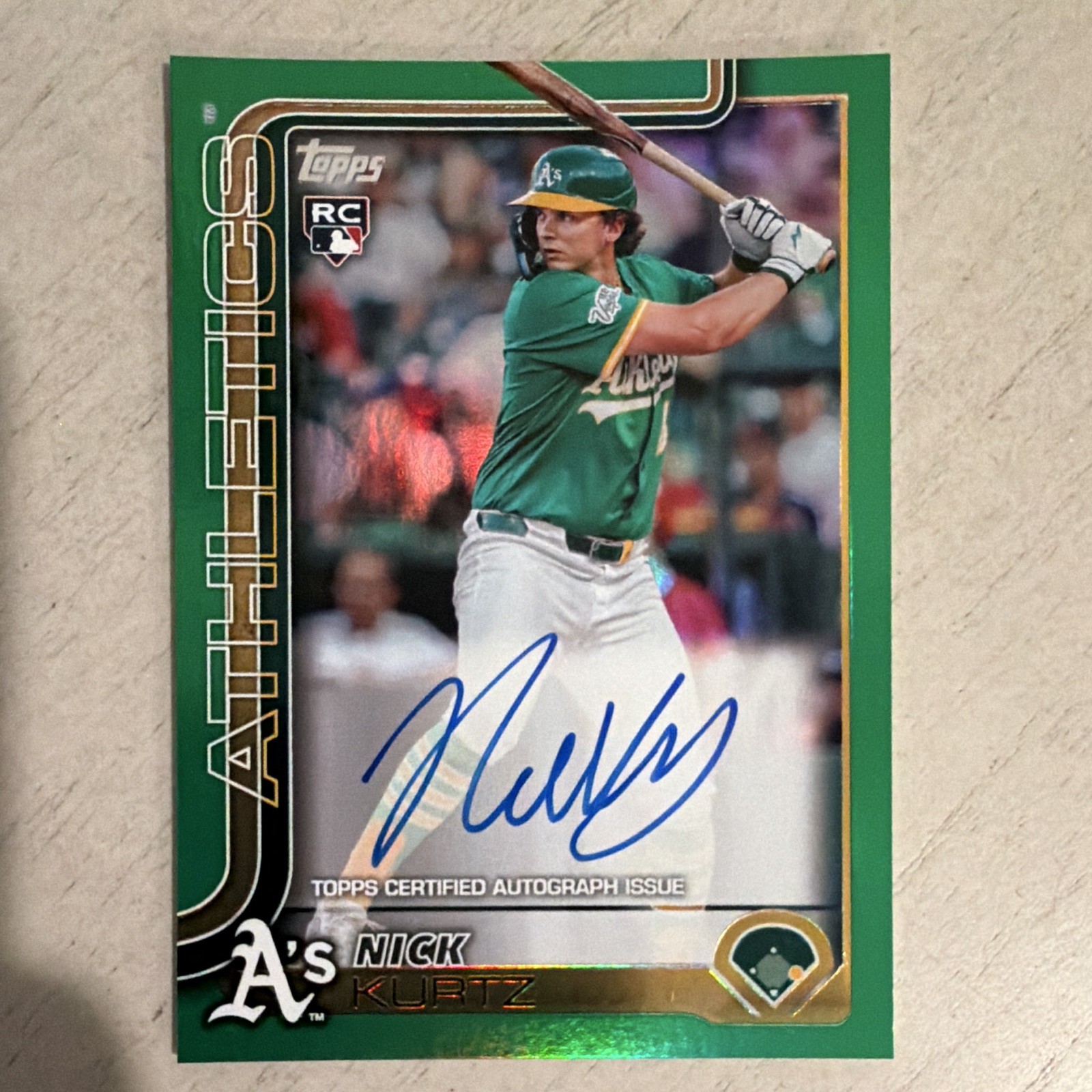 Topps 2025 Update Real One Auto Nick Kurtz RC Green 83/99 Athletics Topps 2025 Update Real One Auto Nick Kurtz RC Green 83/99 Athletics