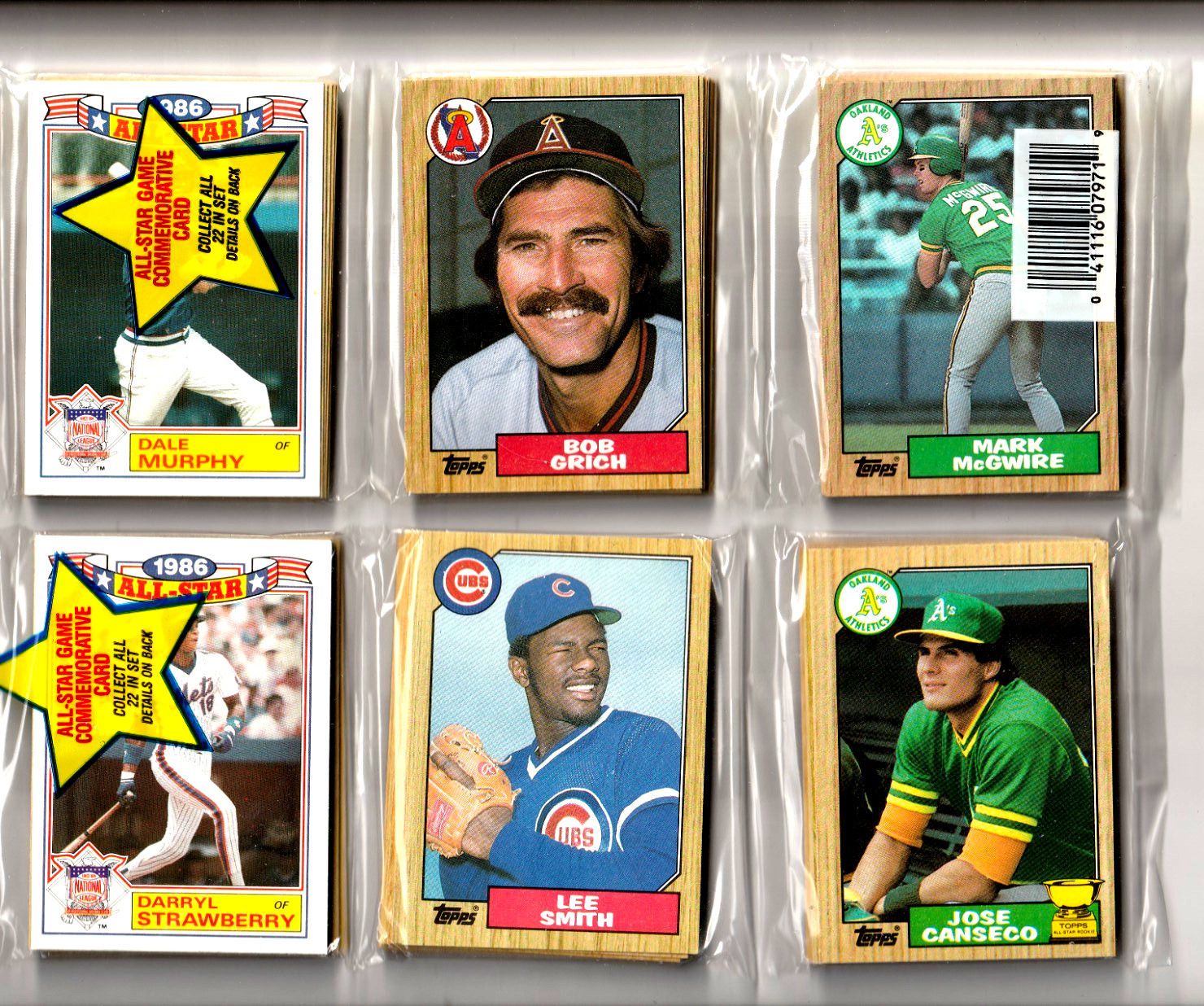 1987 Topps Factory Sealed Rack Packs McGwire,Canseco,Strawberry,Murphy On Top 1987 Topps Factory Sealed Rack Packs McGwire,Canseco,Strawberry,Murphy On Top