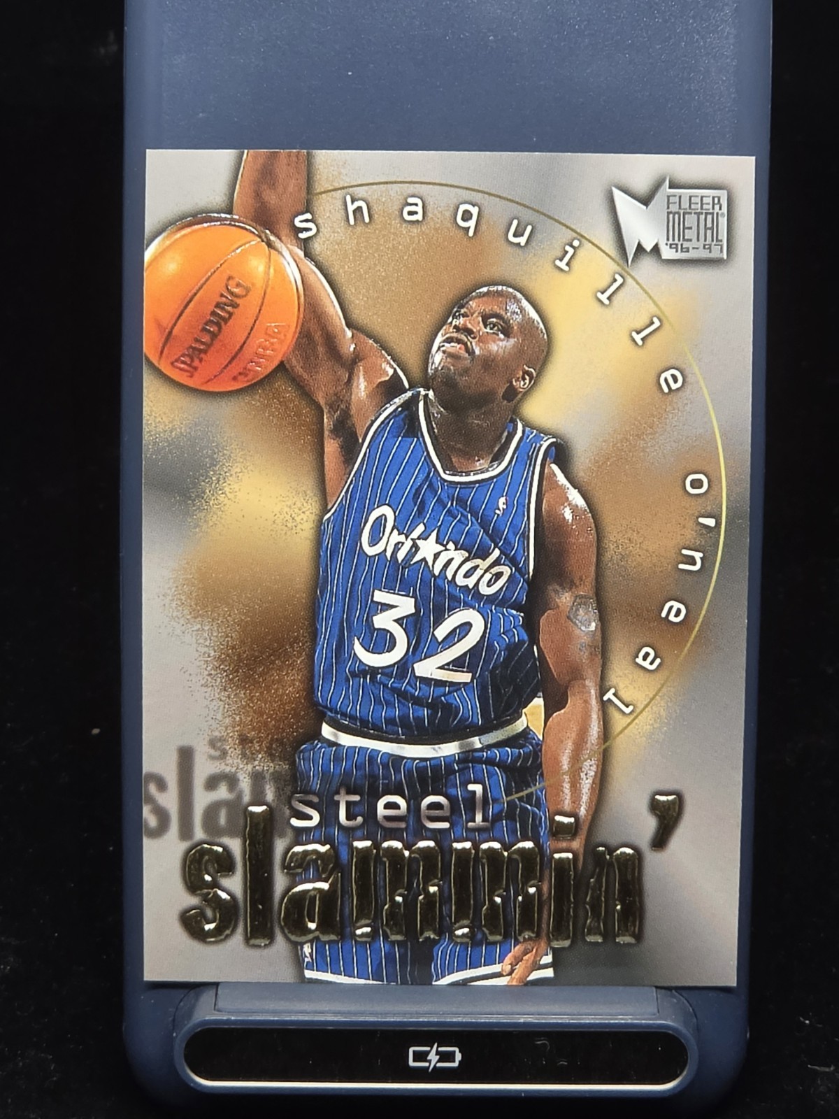 1996-97 Fleer Metal Steel Slammin\' Shaquille O\'Neal #8 1996-97 Fleer Metal Steel Slammin\' Shaquille O\'Neal #8