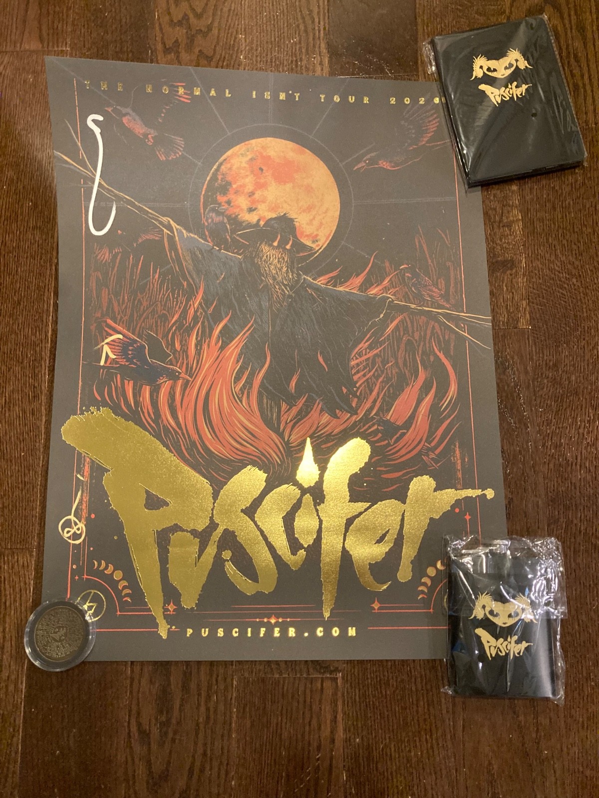 Puscifer Normal Isnt VIP Merch Signed Foil Poster, Coin, Flask, Notebook Puscifer Normal Isnt VIP Merch Signed Foil Poster, Coin, Flask, Notebook