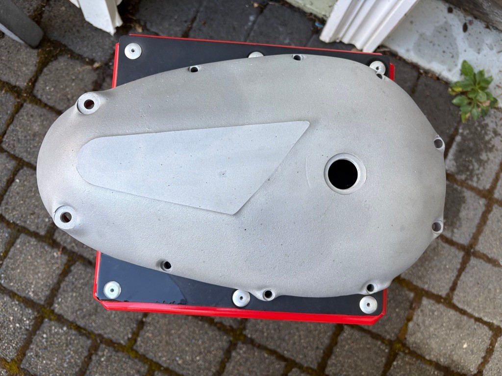 New reproduction Barnes A&A style Triumph 650 750 aluminum primary cover AHRMA