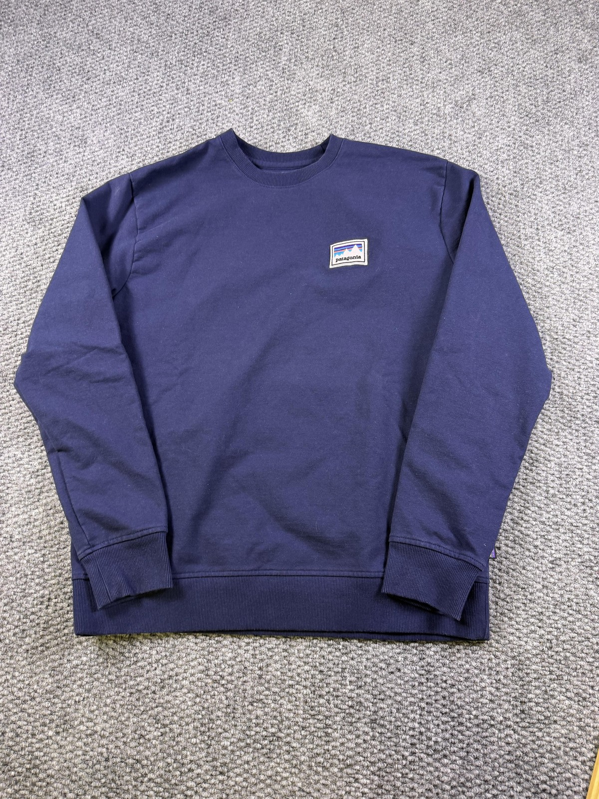 Patagonia Sweatshirt Mens Large Blue Uprisal Crewneck Fleece Graphic Logo