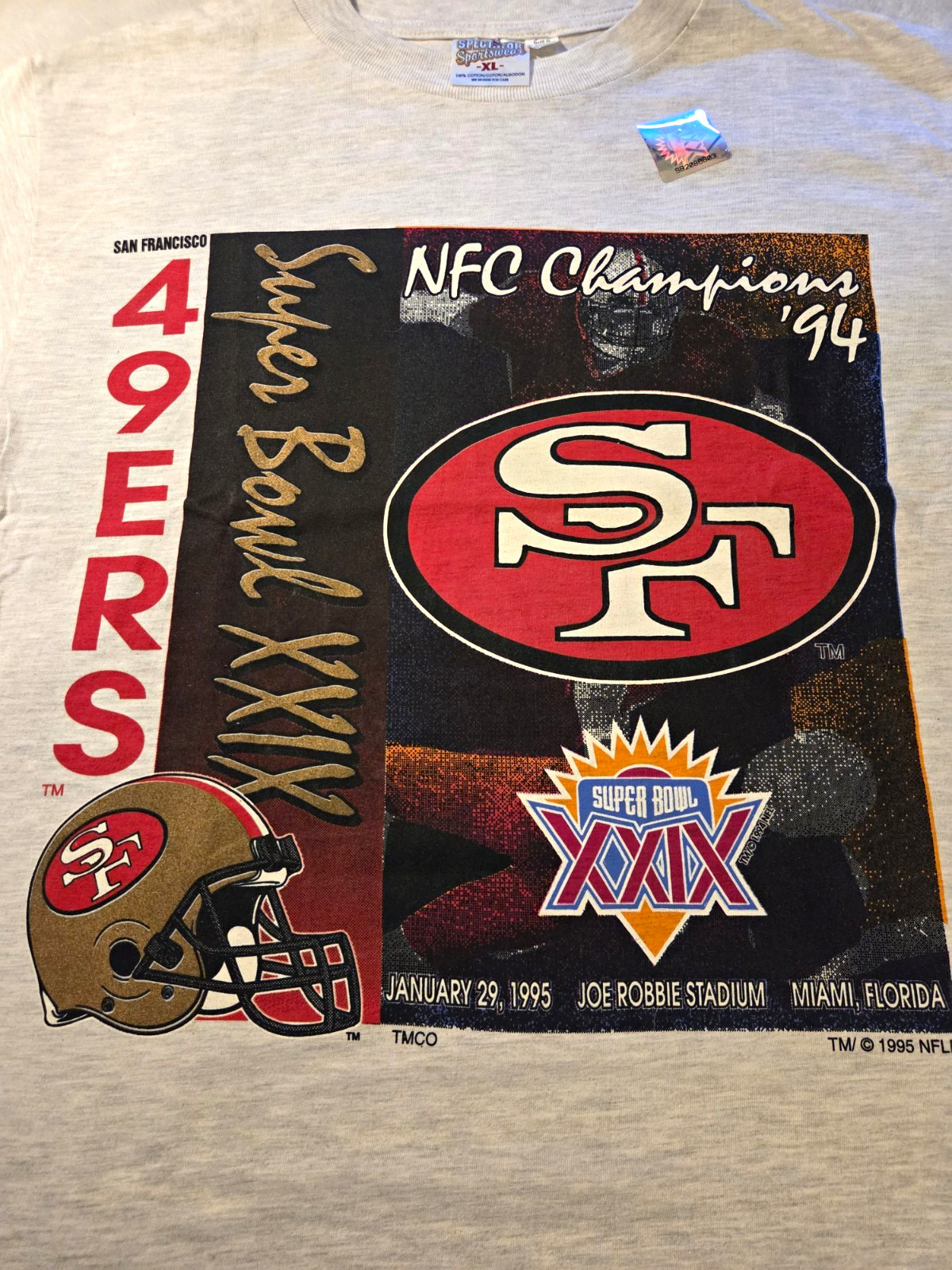 Vintage Competitor 1995 San Francisco 49ers “5-Time Super Bowl Champions” XL Vintage Competitor 1995 San Francisco 49ers “5-Time Super Bowl Champions” XL