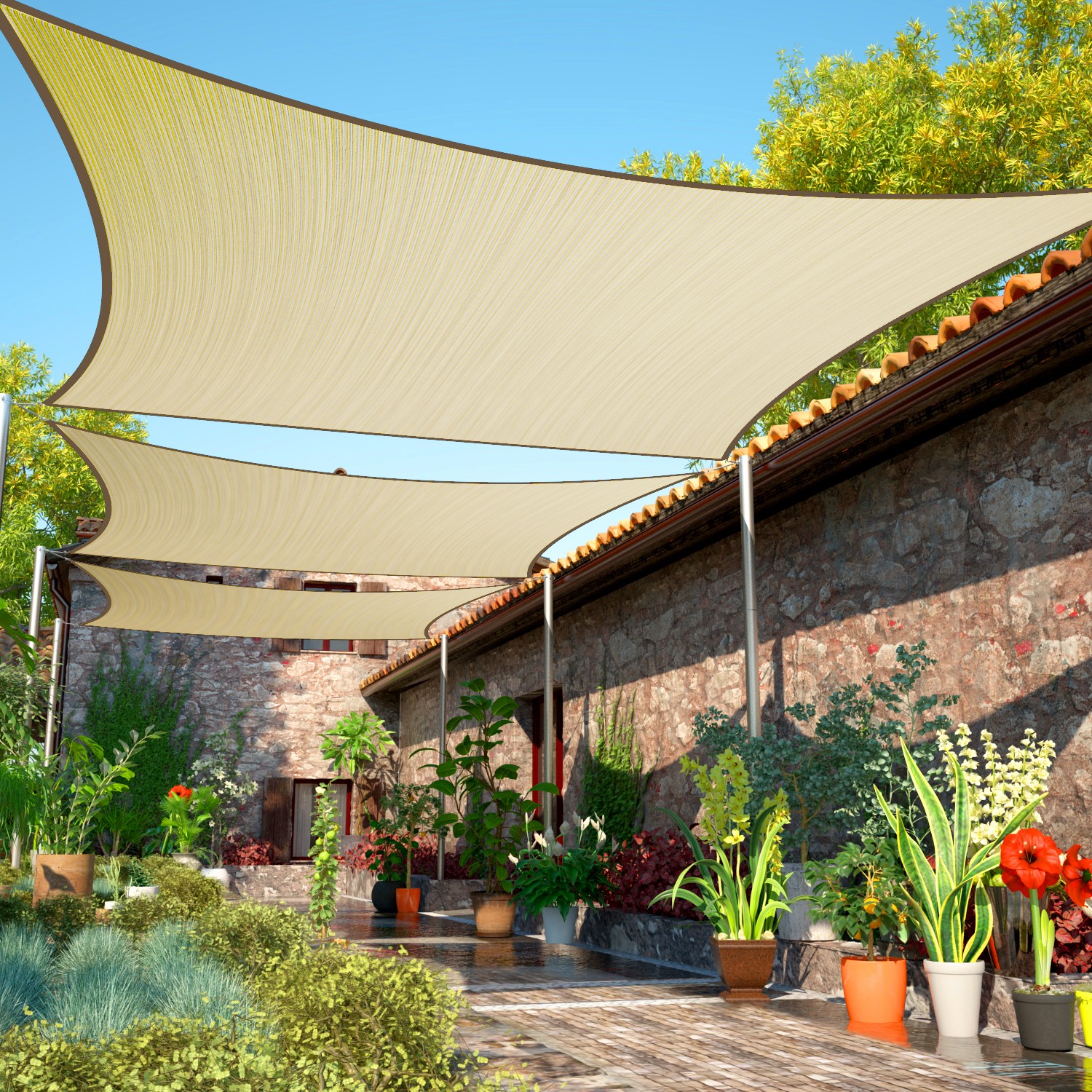 Colourtree Rectangle Sun Shade Sail UPF50 UV Block Outdoor Canopy Colourtree Rectangle Sun Shade Sail UPF50 UV Block Outdoor Canopy